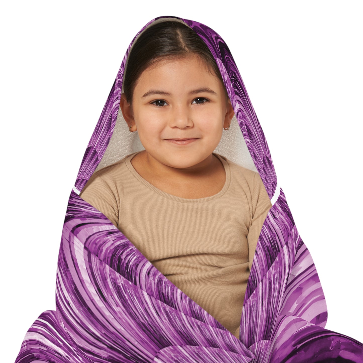 Uzi Spiral Powder Lavender Youth Hooded Towel, 24" x 48"