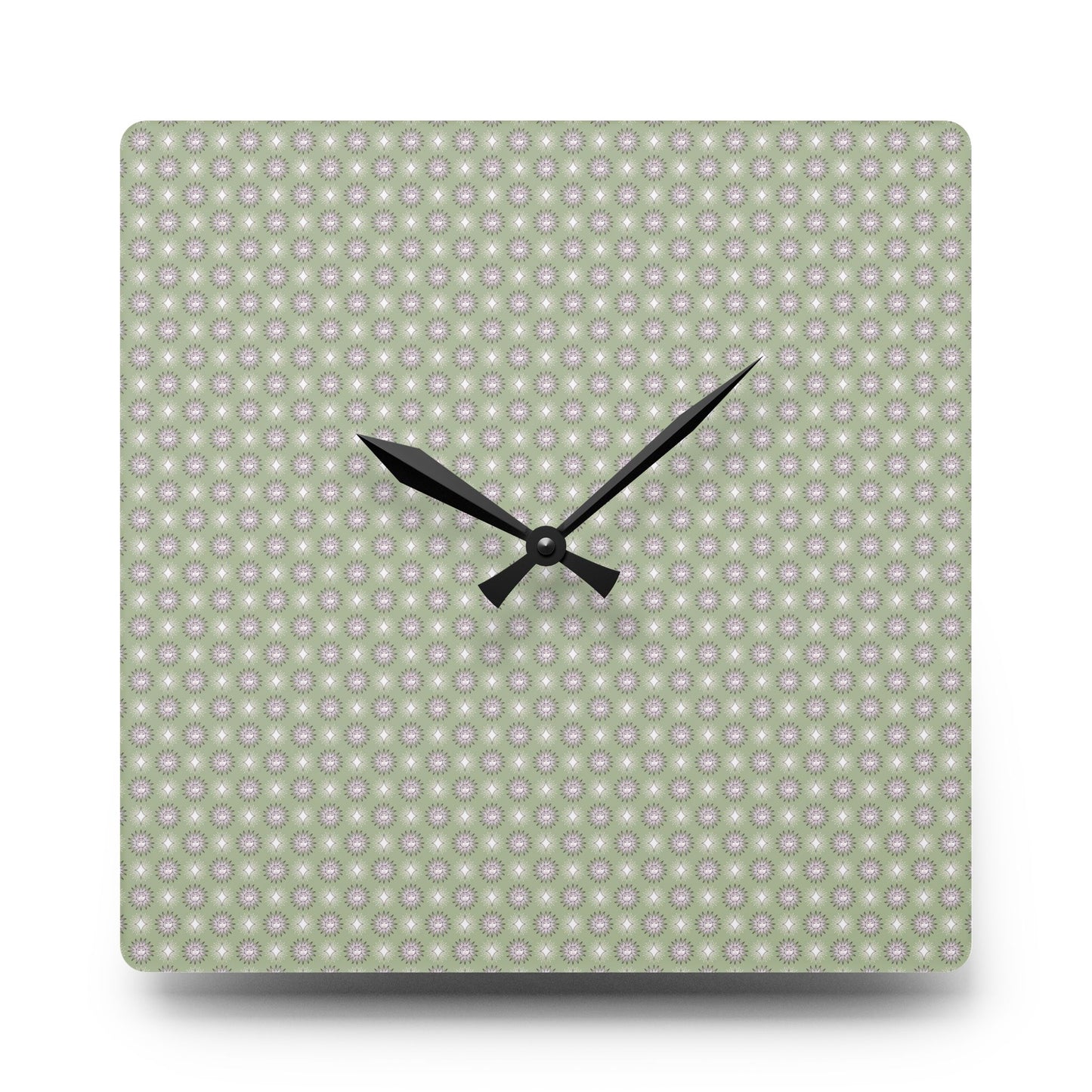 Olive Star-crossed Bodies Acrylic Wall Clock, Round or Square, 10.75" x 10.75"