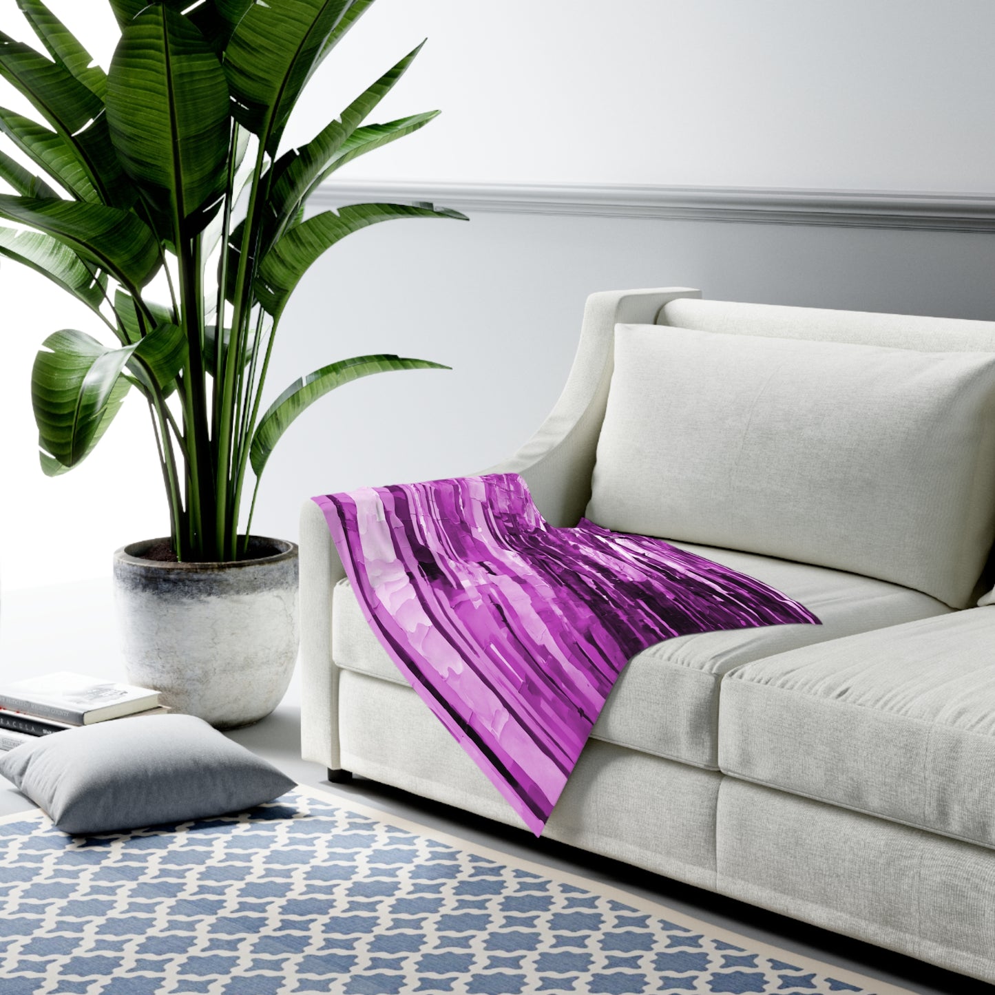 Striped Powder Lavender Baby Swaddle 30″×40″ Blanket