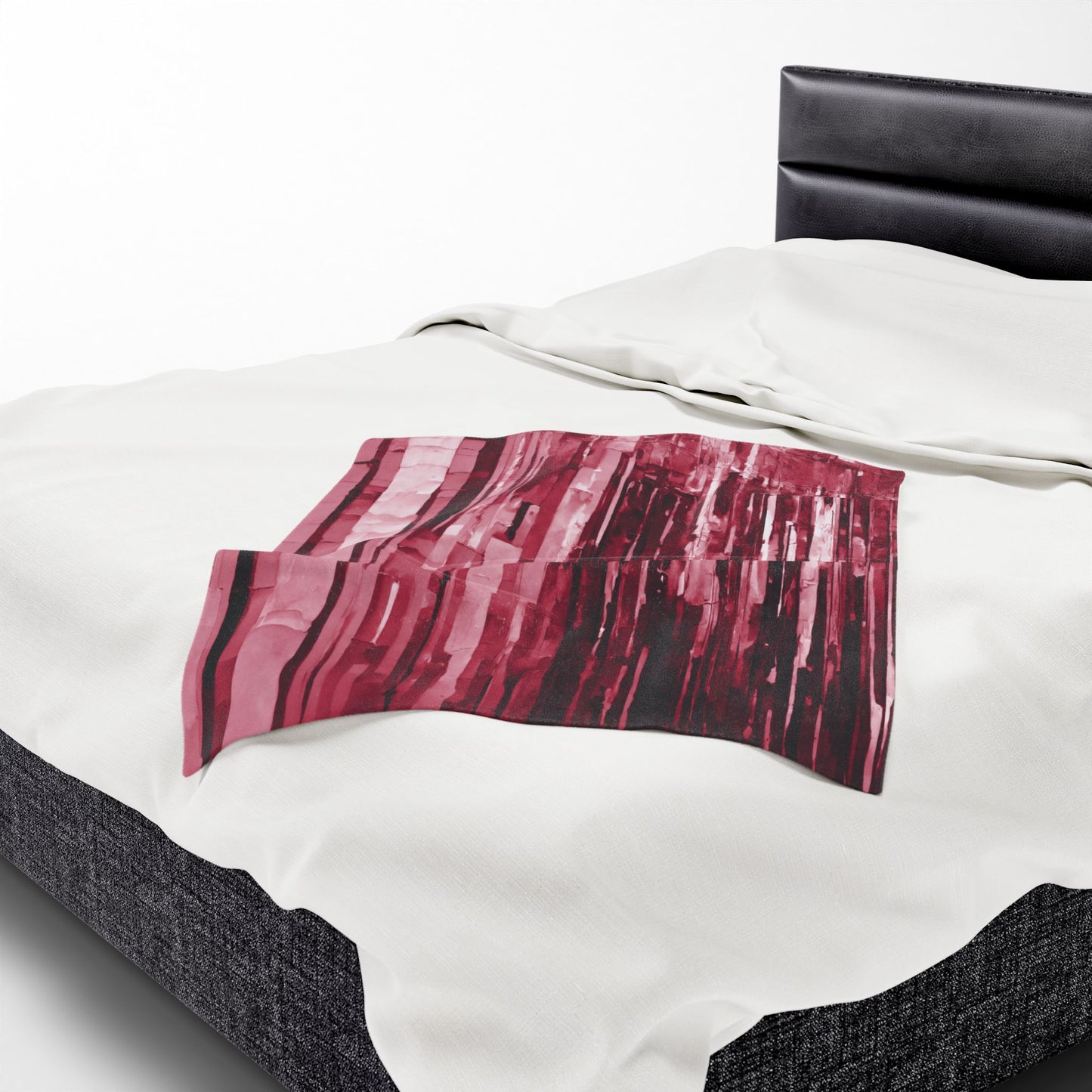 Striped Ruby Velveteen Plush Blanket, 30" x 40"