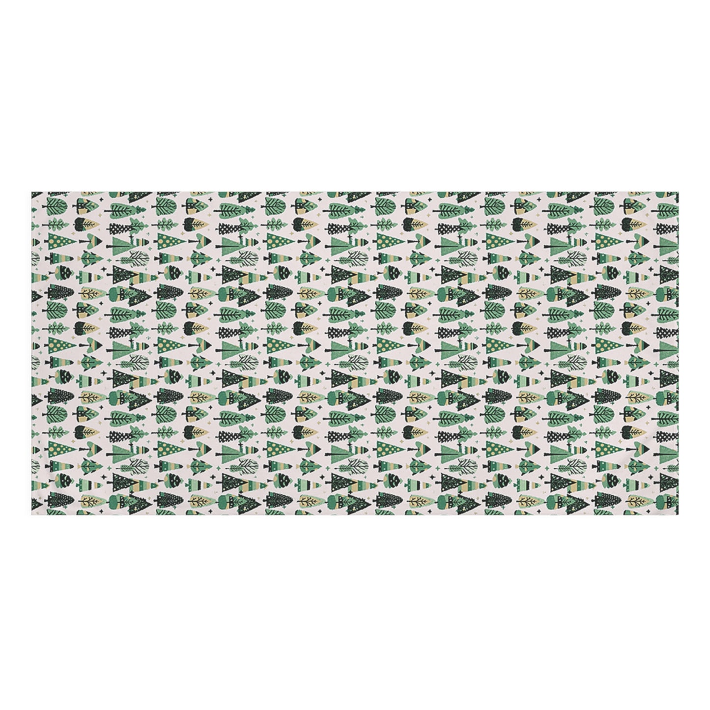 Mini Vintage Green Trees 30" x 60" Mink-Cotton Towel (50% polyester, 50% cotton)