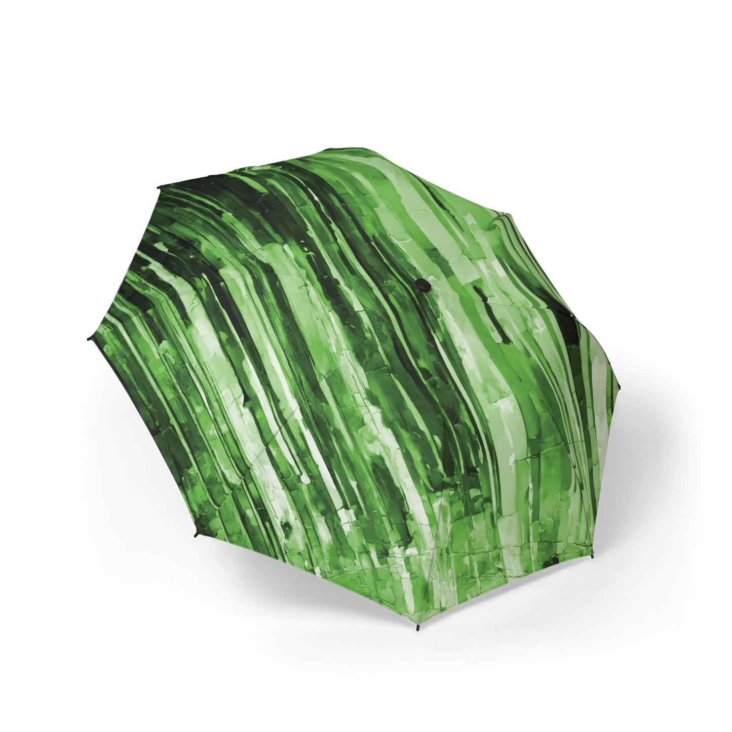 Striped Mint Pastel Foldable Umbrella - Compact & Chic