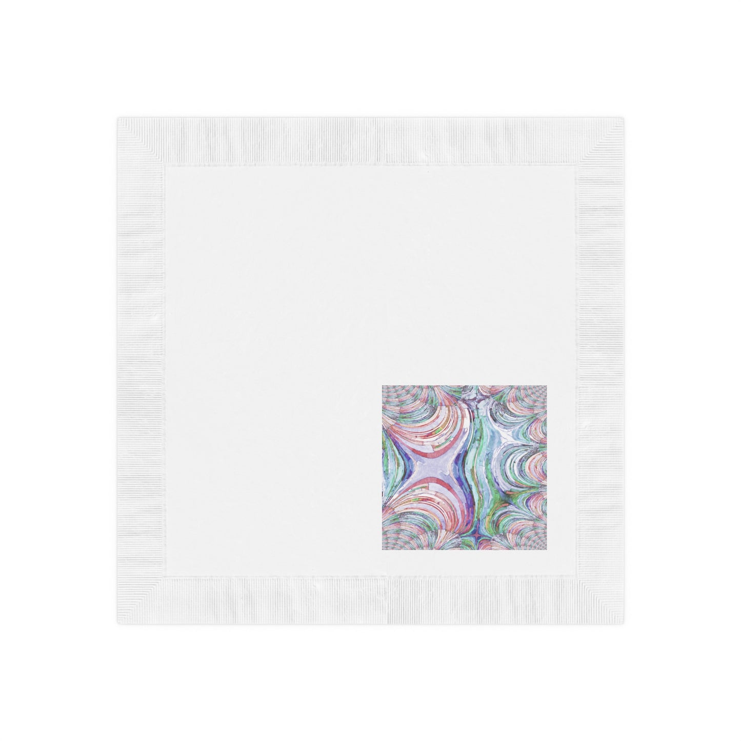 Uzi Spiral Pastels White Coined Napkins, 4.8" x 4.8"