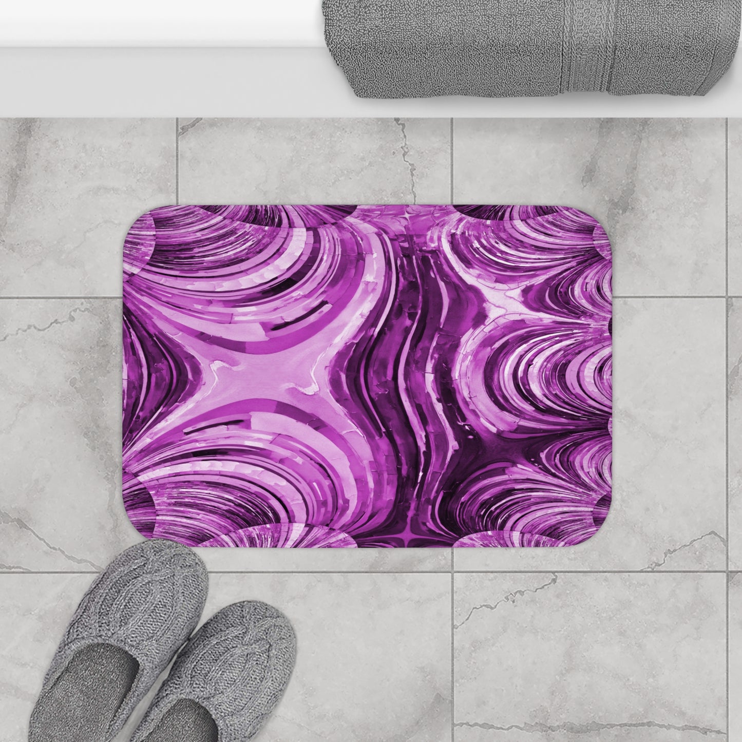 Uzi Spiral Powder Lavender 24" x 17" Bath Mat