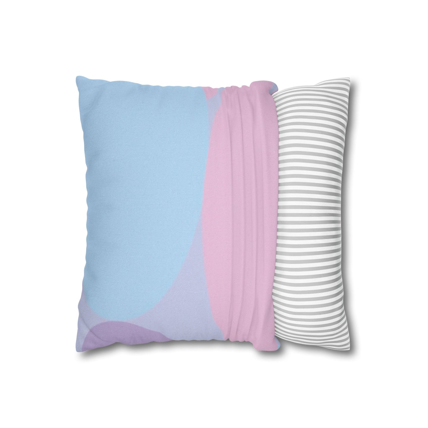 Pastel Purple and Mauve Patches Spun Polyester Square Pillowcase, 14" x 14"