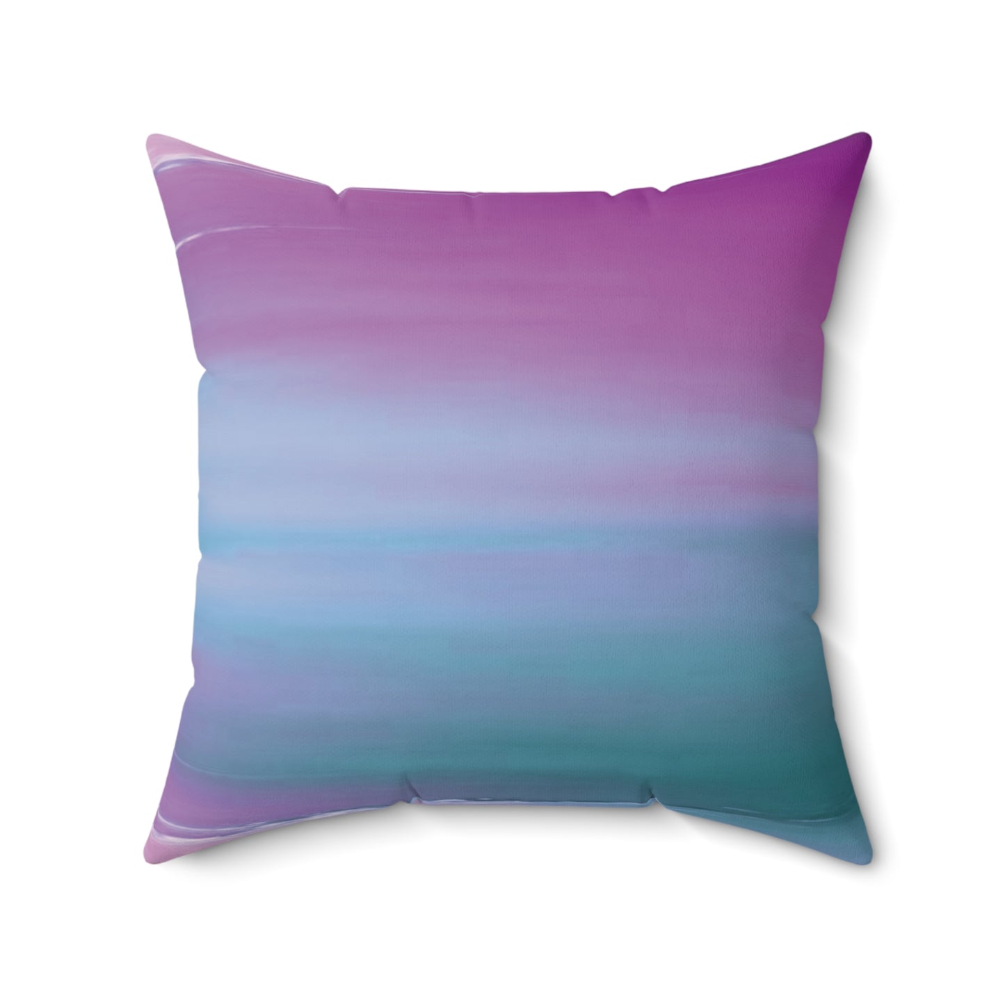Dark Blue Green Sea Purple Fog 20" x 20" Faux Suede Square Pillow