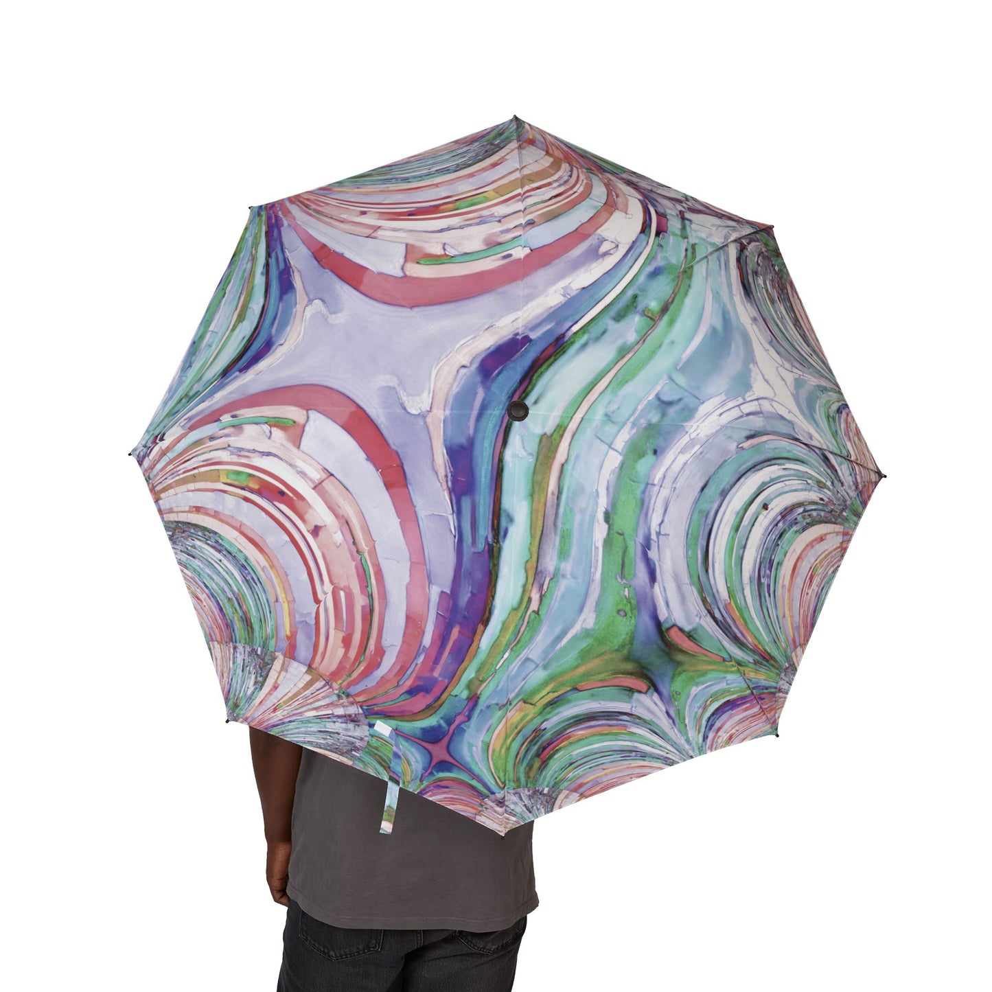 Uzi Spiral Pastels Foldable Umbrella - Compact & Chic