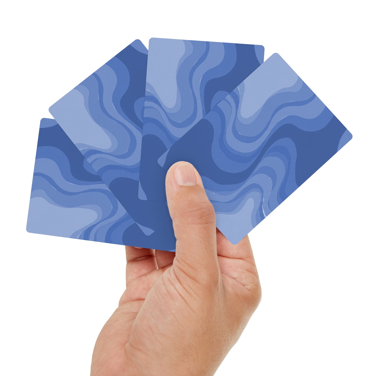 Deep Blue Wavey Poker Cards