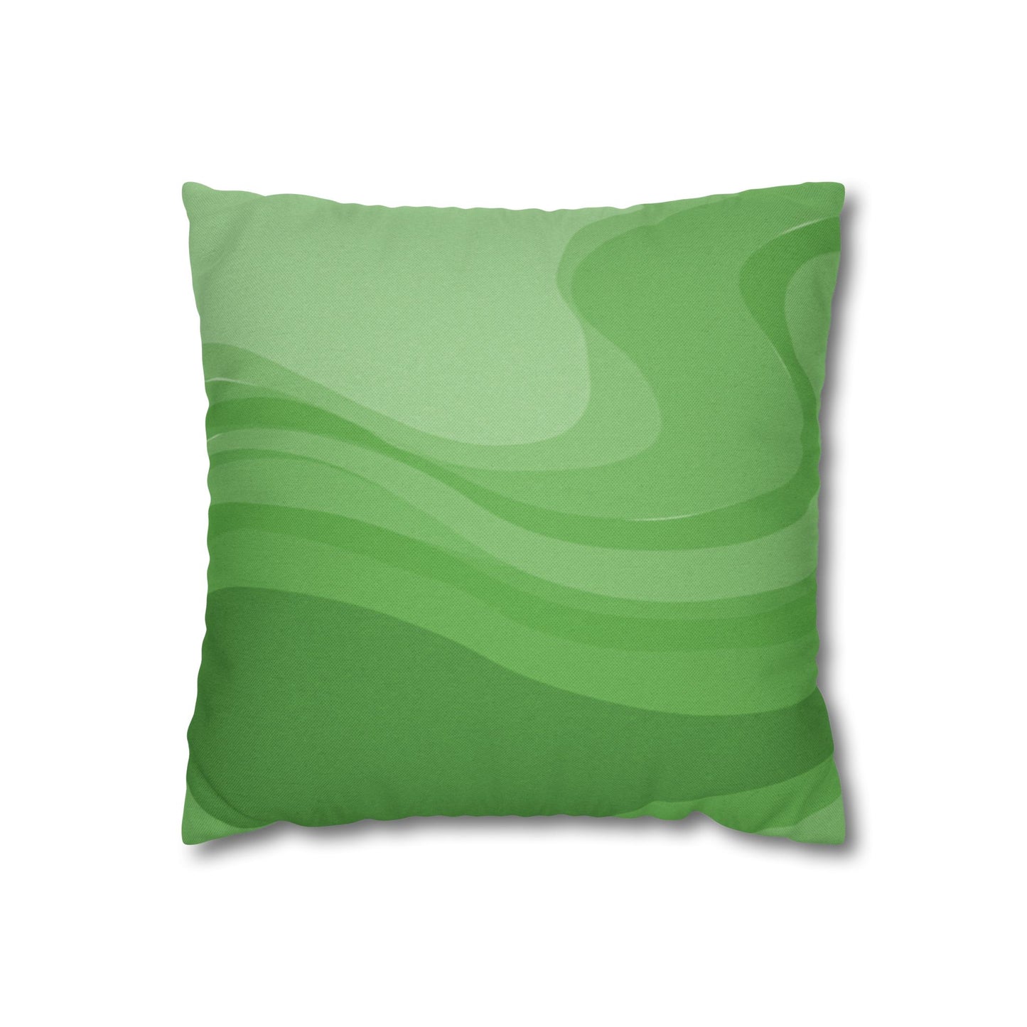 Greenie Meanie Wavey Spun Polyester Square Pillowcase, 14" x 14"