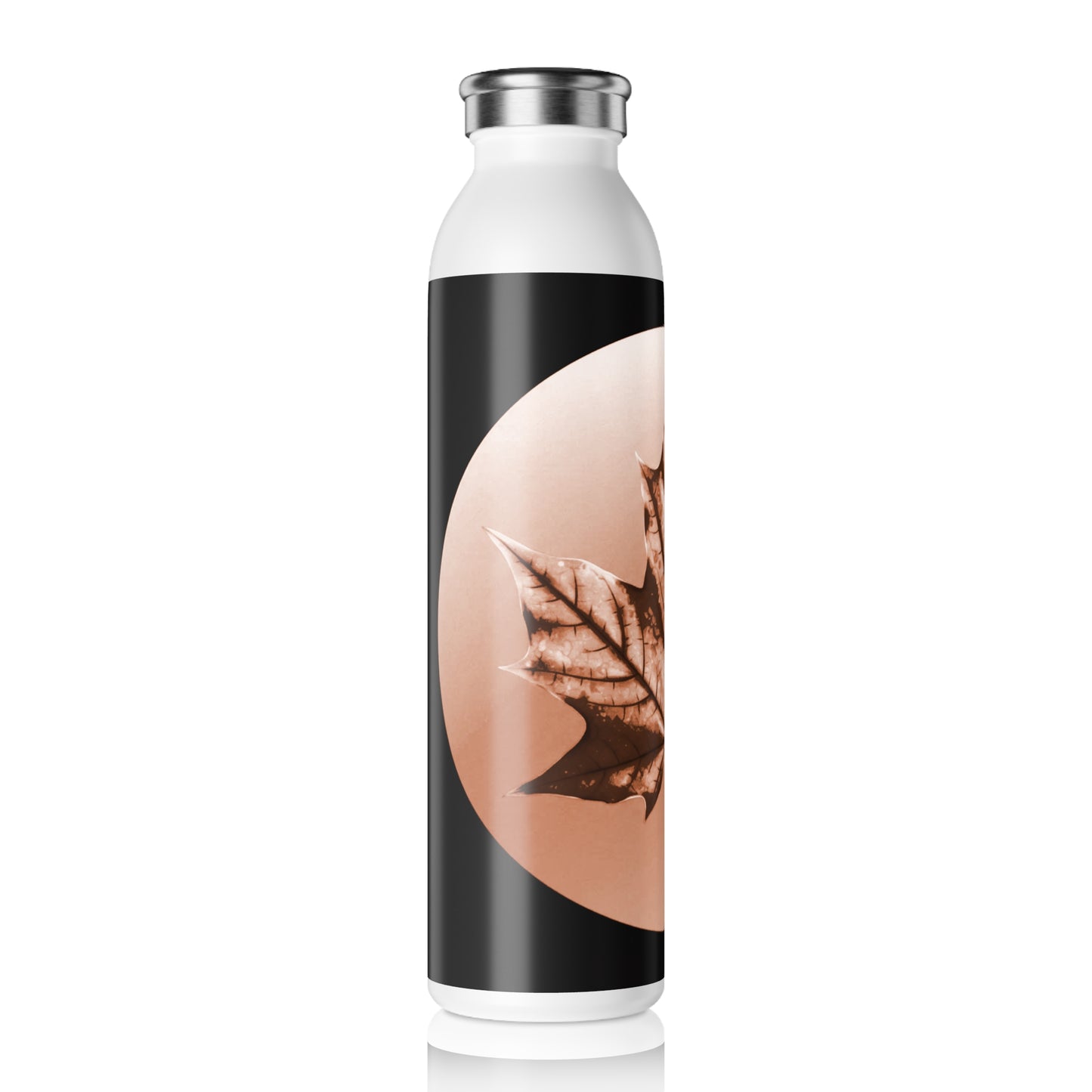 Soft Maple Leaf Slim Water Bottle, 20 oz White
