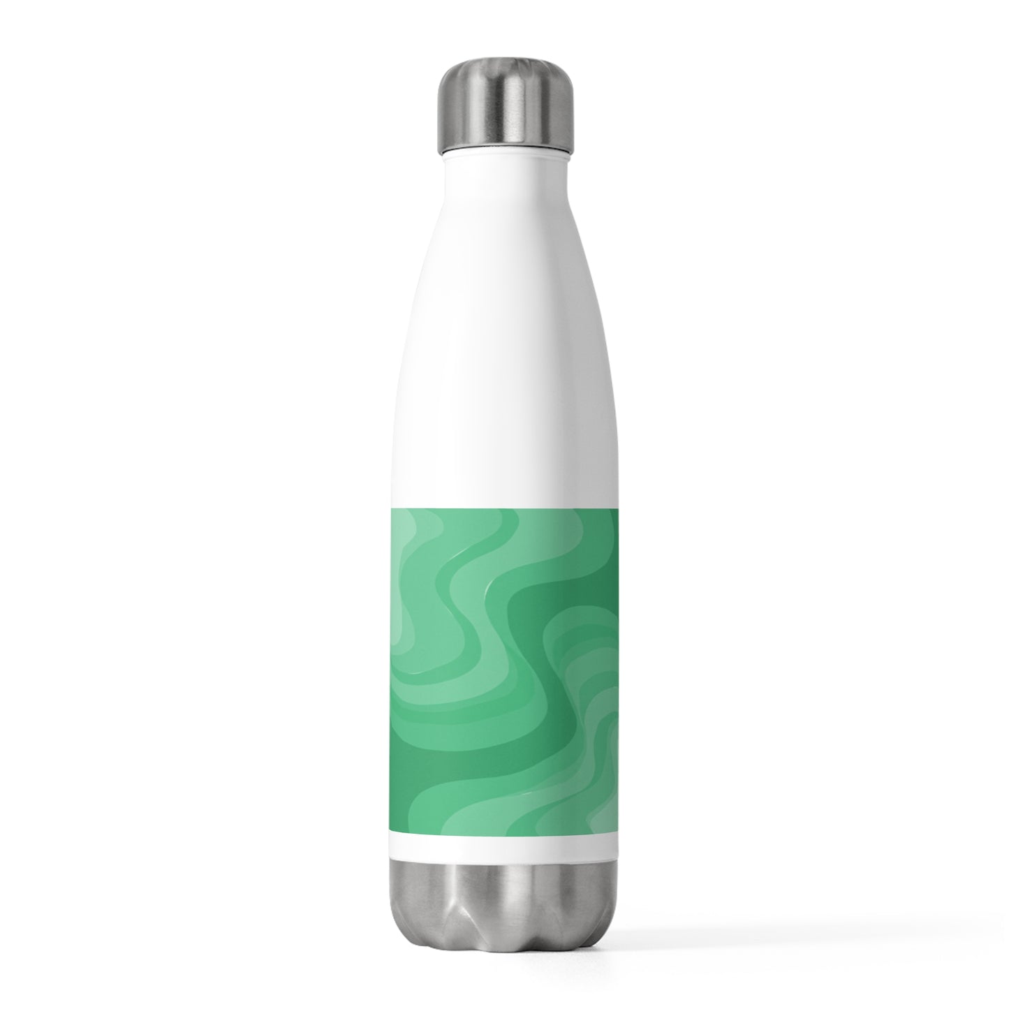 Mint Green Wavey 20oz Insulated Water Bottle