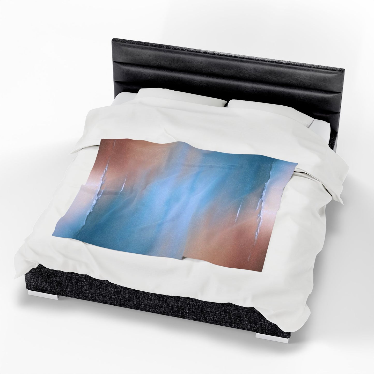 Blue Sea Peach Fog Velveteen Plush Blanket, 50" x 60"