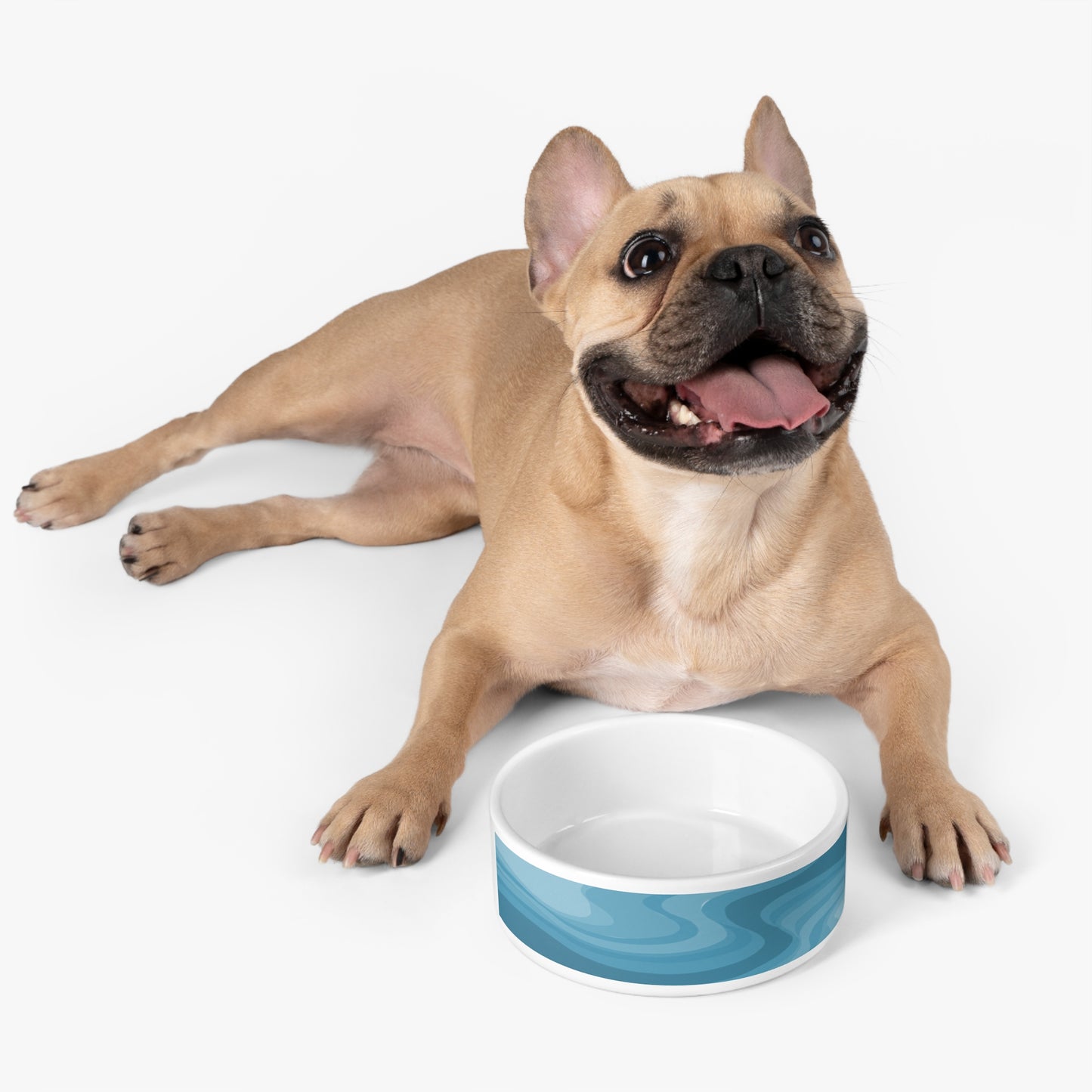 Sky Blue Wavey 16 oz Pet Bowl