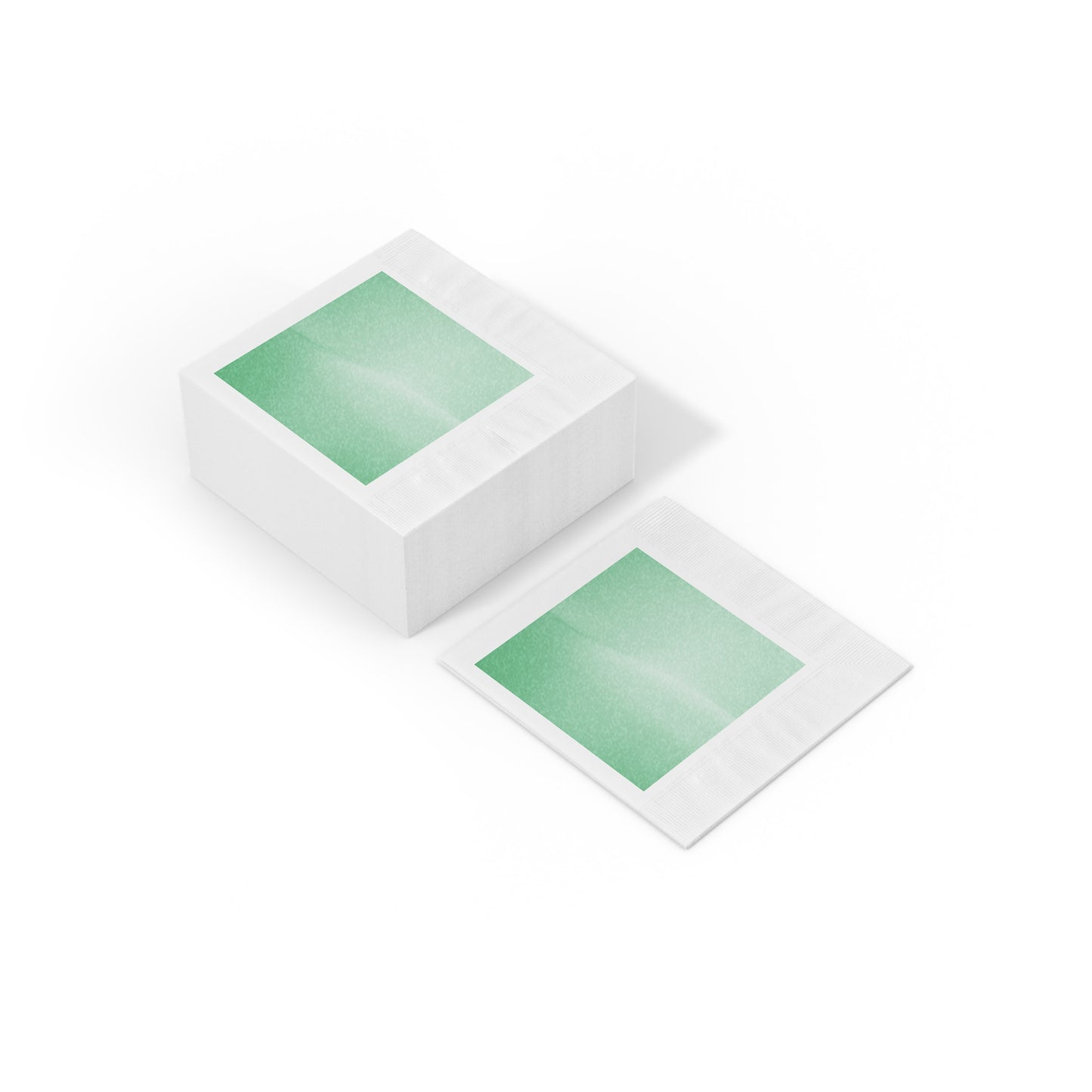 Mint Fade White Coined Napkins, 6.5" x 6.5"
