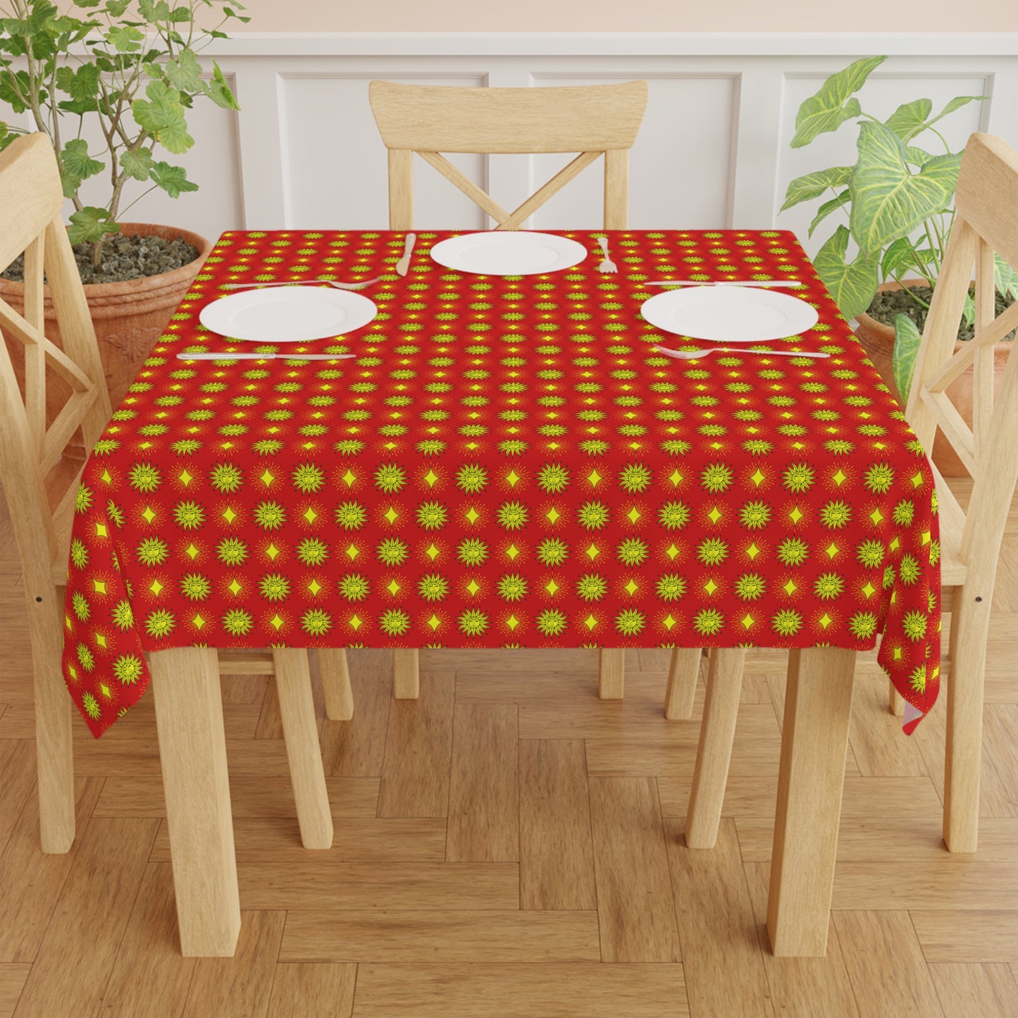 Late Evening Star-crossed Bodies Tablecloth, 55" x 55"
