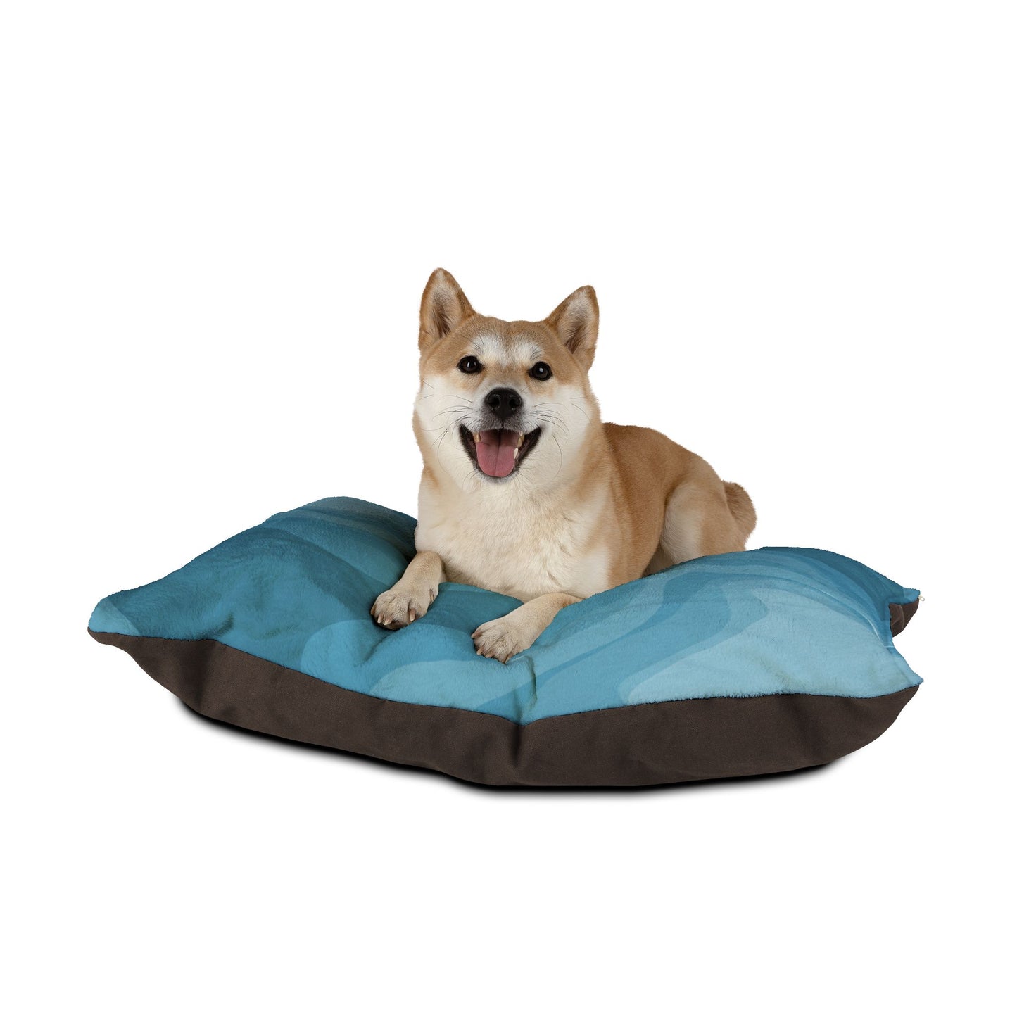 Sky Blue Wavey 40" × 30" Pet Bed