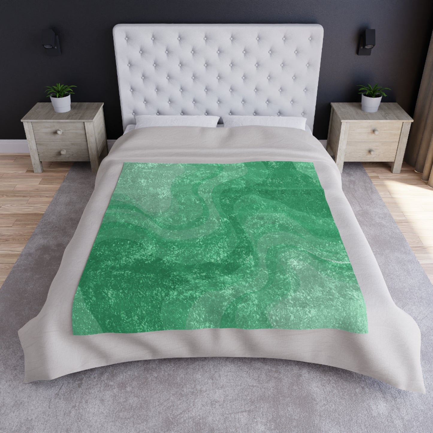 Mint Green Wavey 50" x 60" Crushed Velvet Blanket