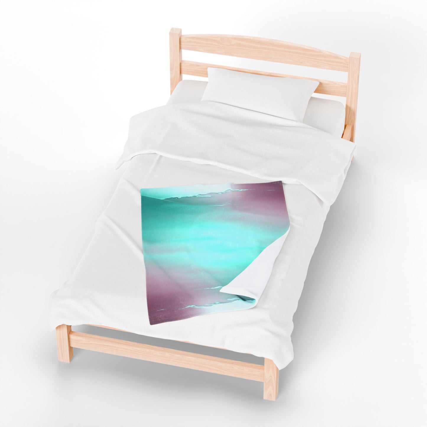 Green Sea Lavender Fog Velveteen Plush Blanket, 30" x 40"