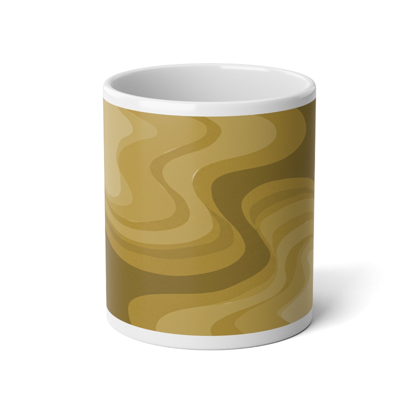 Brown Wavey 20 oz White Glossy Jumbo Mug