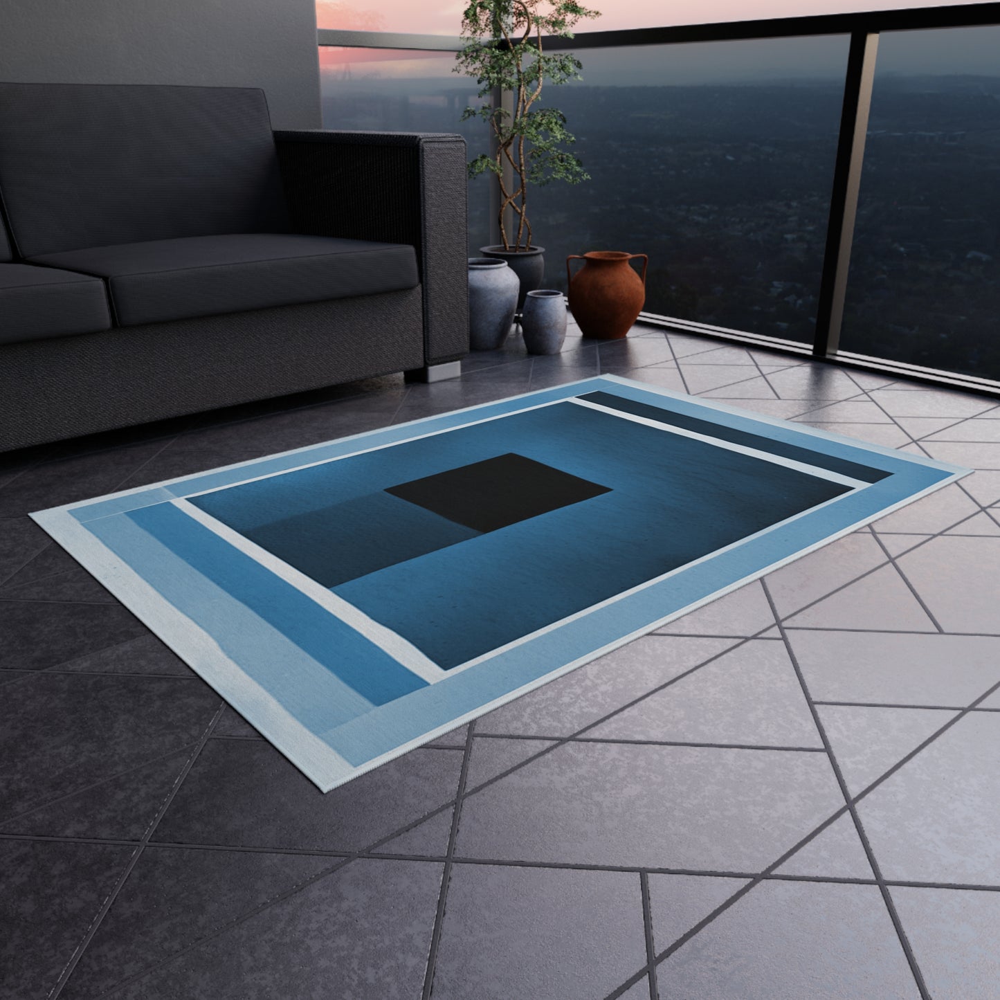 Blue Shadow 48" x 72" Outdoor Rug