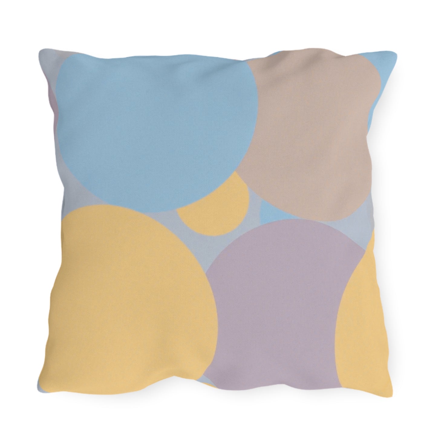 Pastel Baby Blue and Peach Patches 20" x 20" Outdoor Pillows