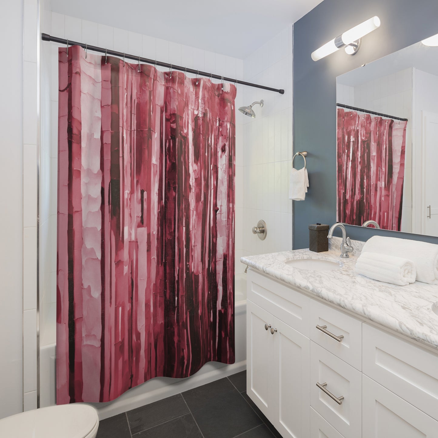 Striped Ruby Shower Curtains, 71" x 74"