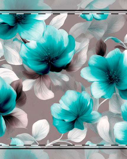 Tif Green Gray Floral Bunch Cotton Twill Napkin, 10" x 10"