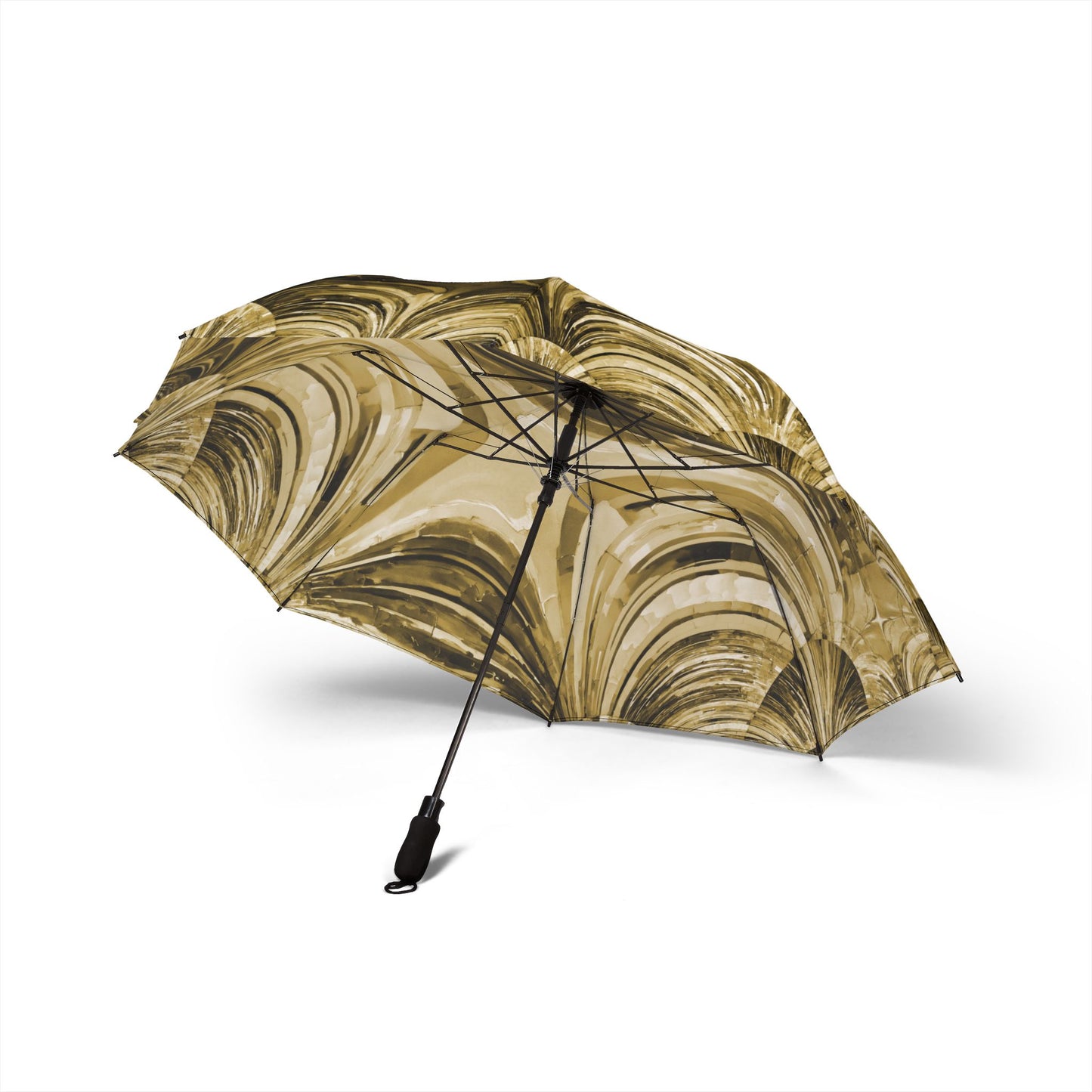 Uzi Spiral Light Brown Foldable Umbrella - Compact & Chic