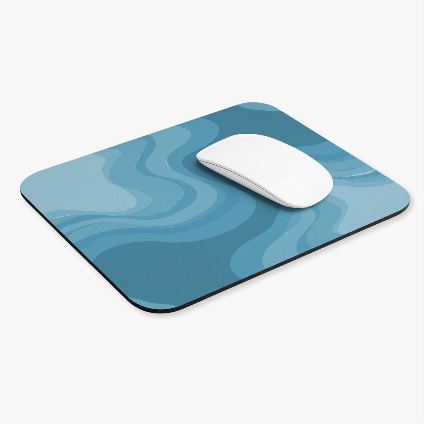 Sky Blue Wavey Mouse Pad, 9" x 8" Rectangle