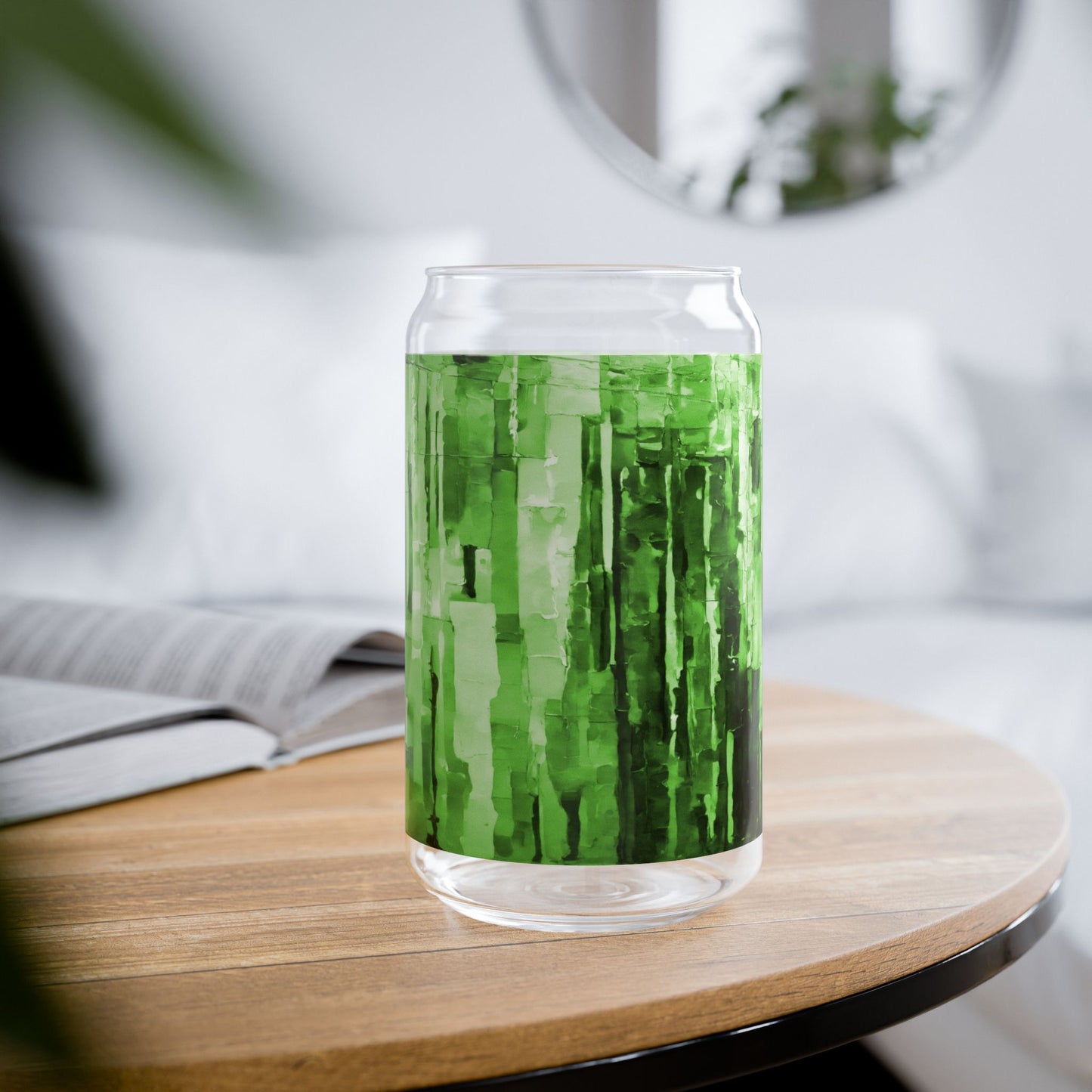 Striped Mint Pastels Sipper Glass, 16oz