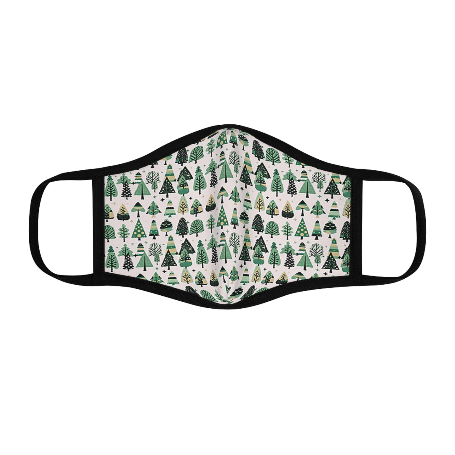 Mini Vintage Green Trees Fitted Polyester Face Mask