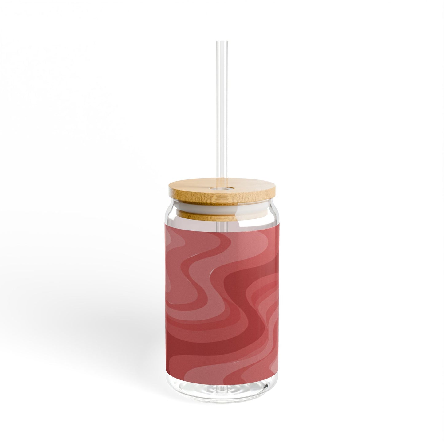 Power Red Wavey Sipper Glass, 16oz