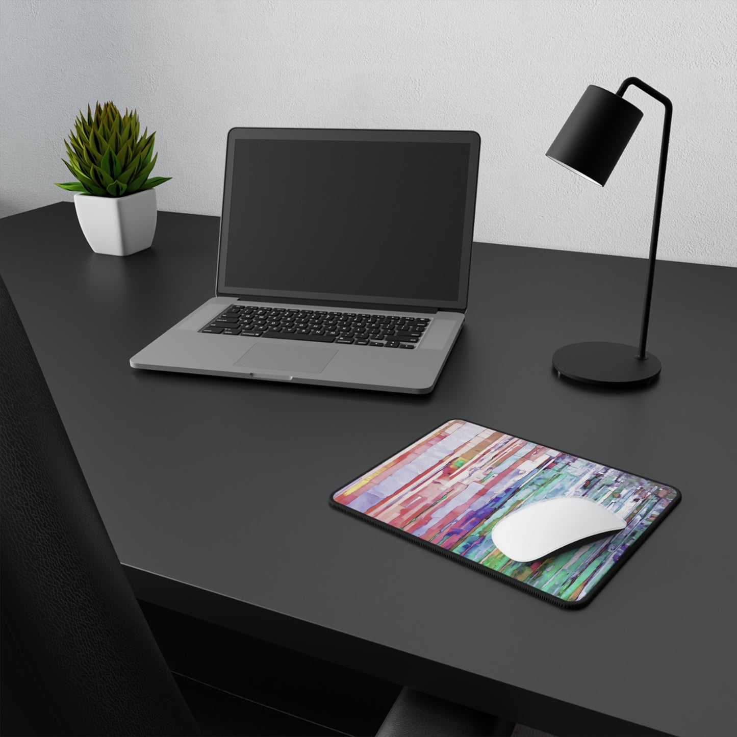 Striped Pastels Non-Slip Gaming Mouse Pad, 9.5" X 8" Rectangle