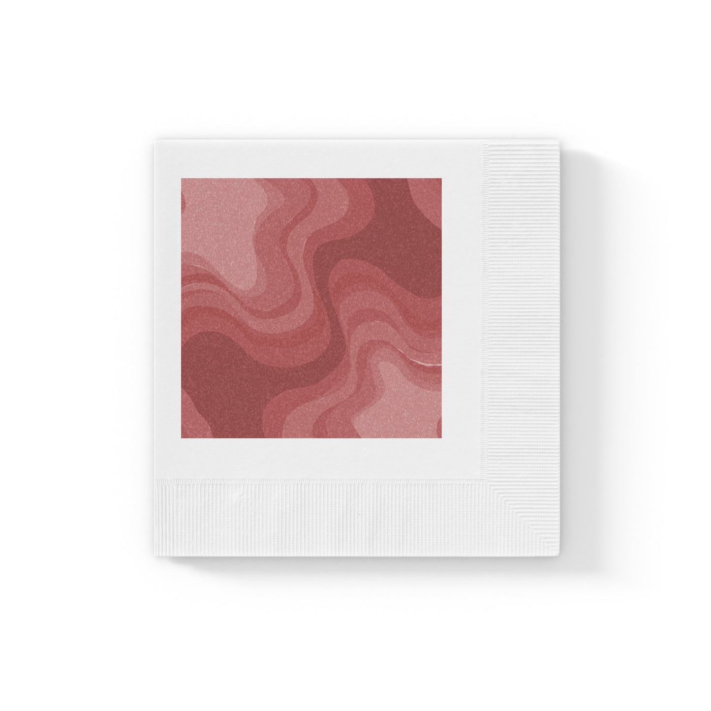 Power Red Wavey White Coined Napkins, 4.8" x 4.8"