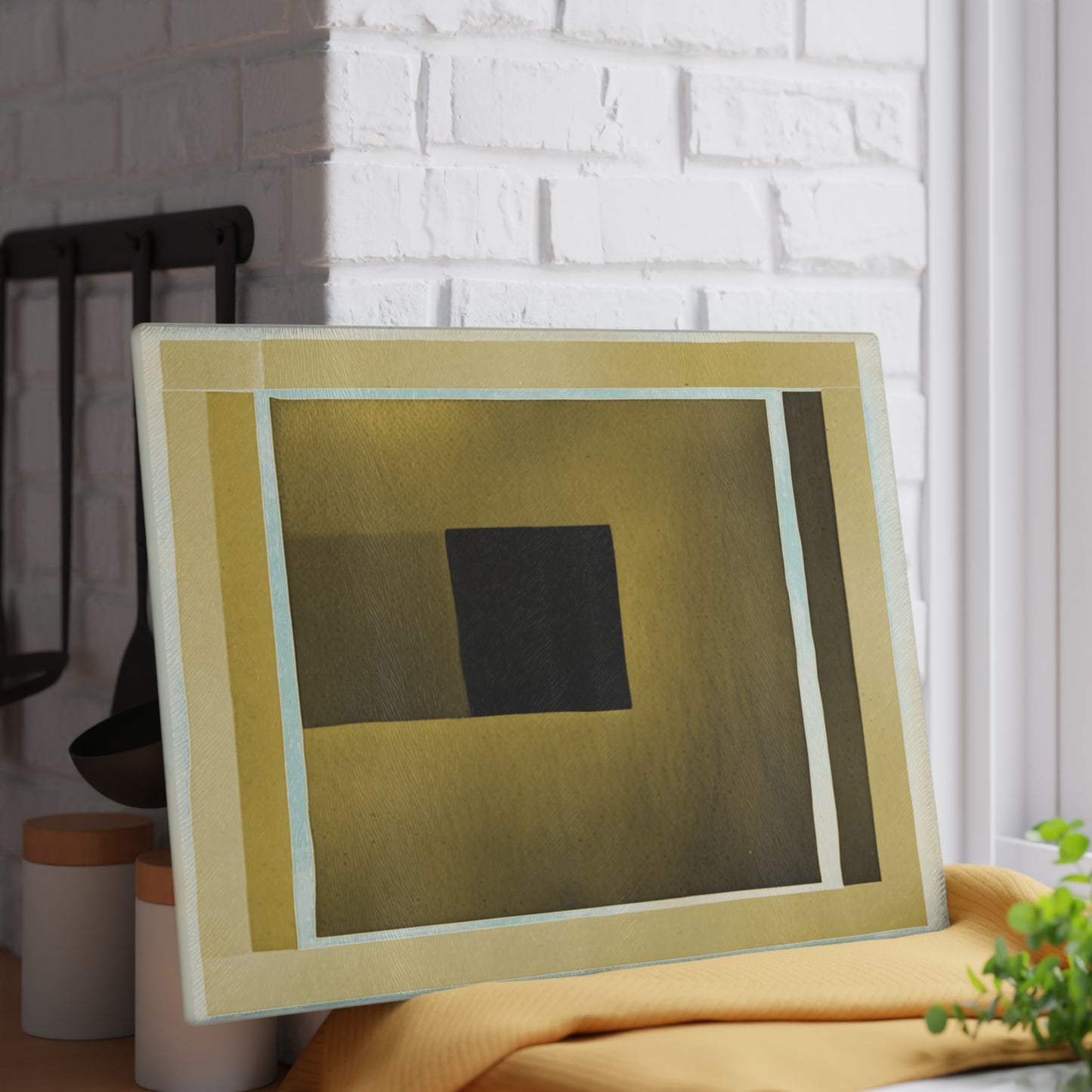 Tan Shadow Glass Cutting Board, 11" x 15"