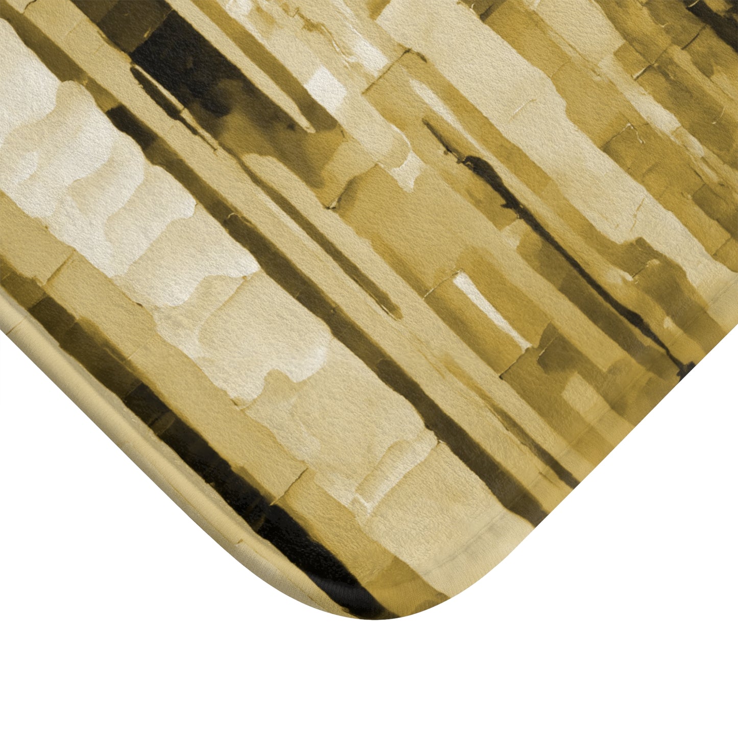 Striped Light Brown Bath Mat, 24" x 17"