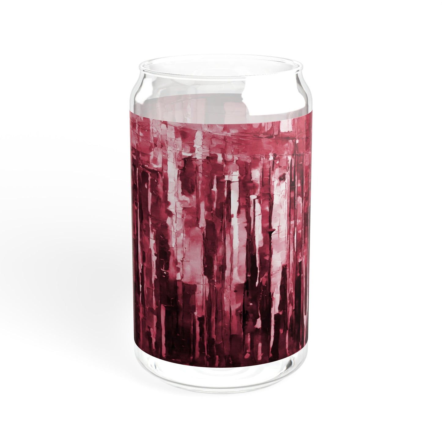Striped Ruby Sipper Glass, 16oz
