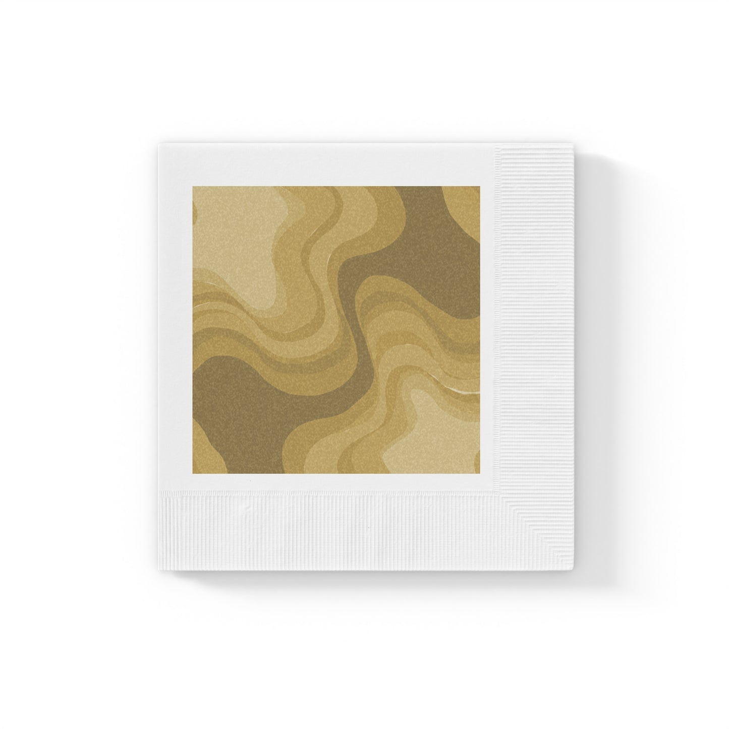 Brown Wavey White Coined Napkins, 6.5" x 6.5"