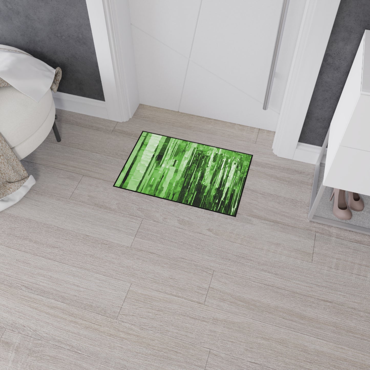 Striped Mint Pastel 18" x 27" Heavy Duty Floor Mat