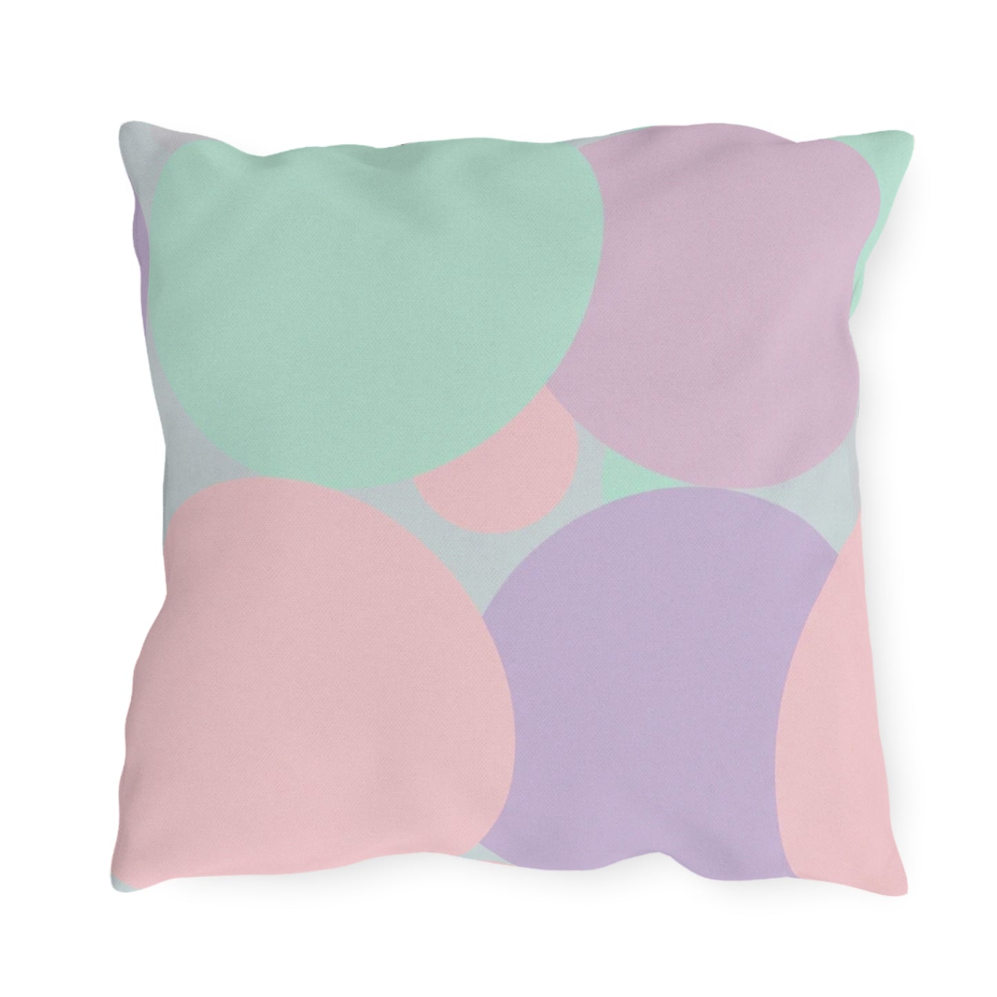 Pastel Peach and Soft Green Patches 18" x 18" Outdoor Pillows