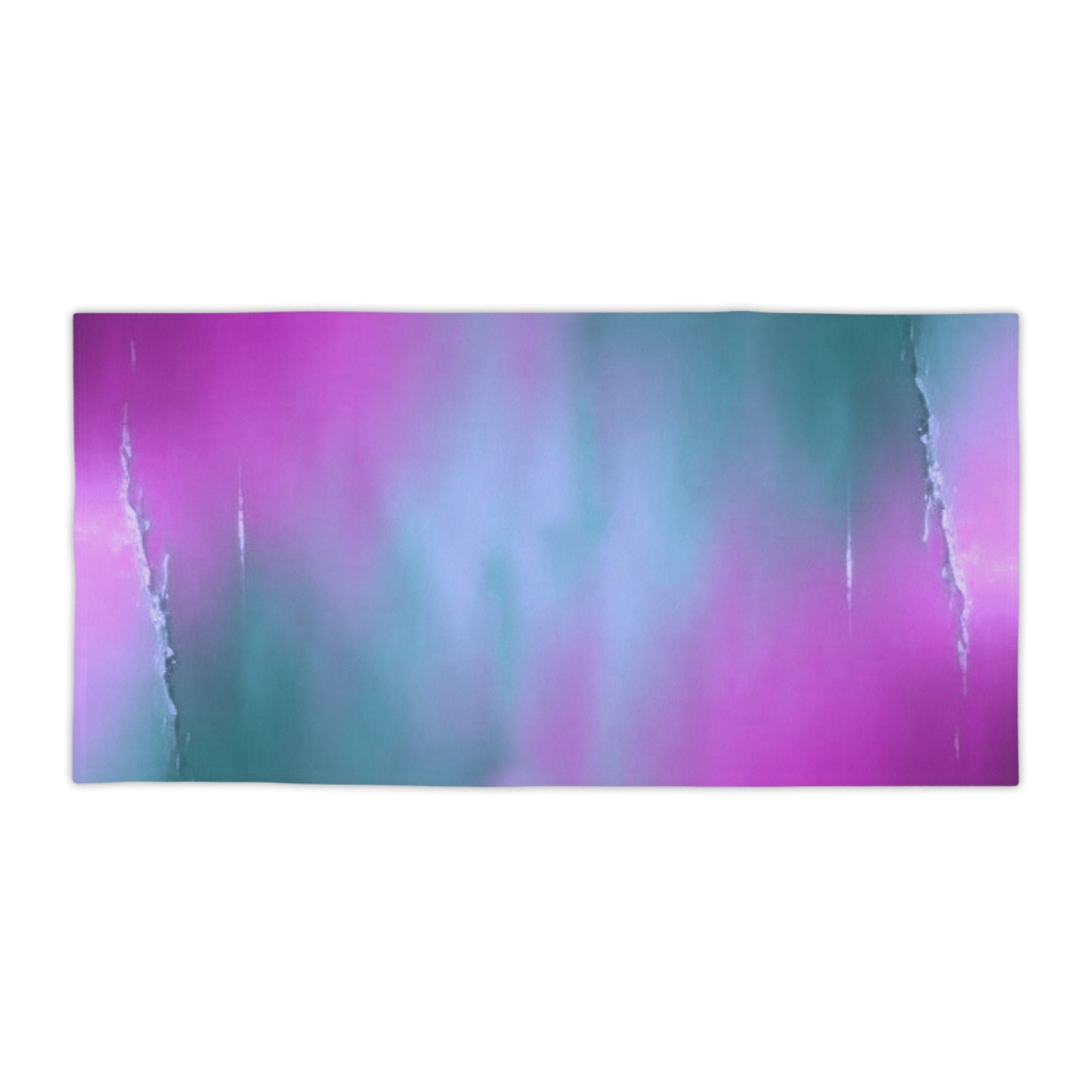 Dark Blue Green Sea Purple Fog Beach Towel, 30" x 60"