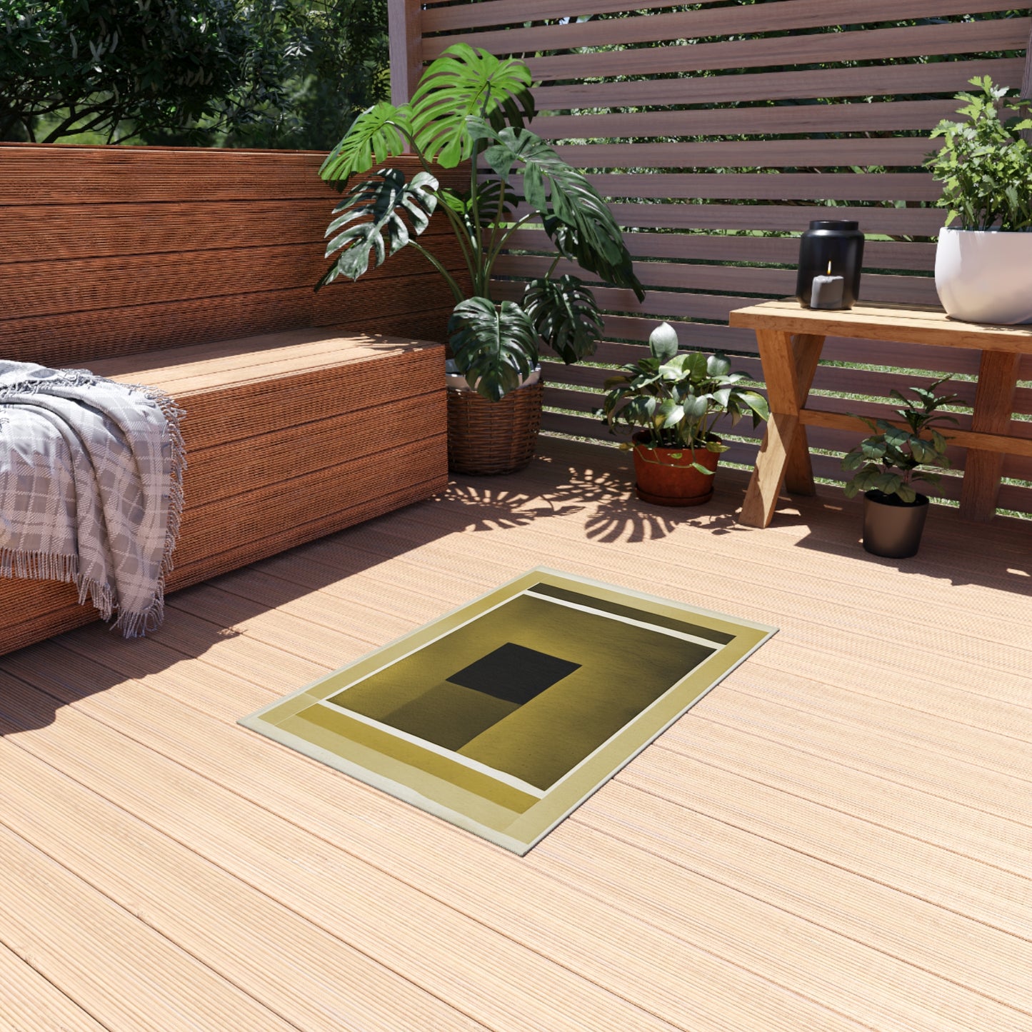 Tan Shadow Outdoor Rug, 24" x 36"