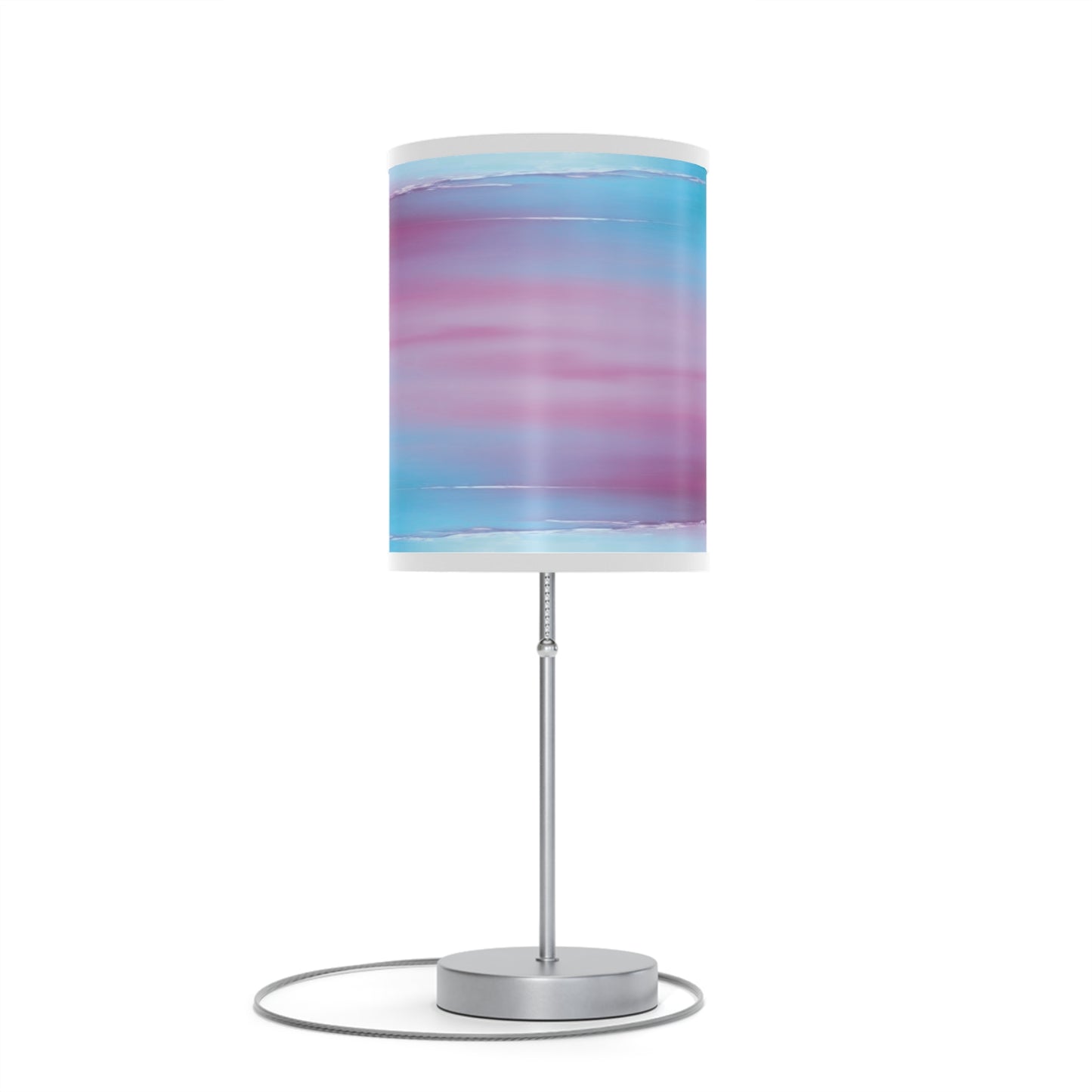 Wine Sea Blue Fog Table Lamp on a White or Silver Stand, US|CA plug
