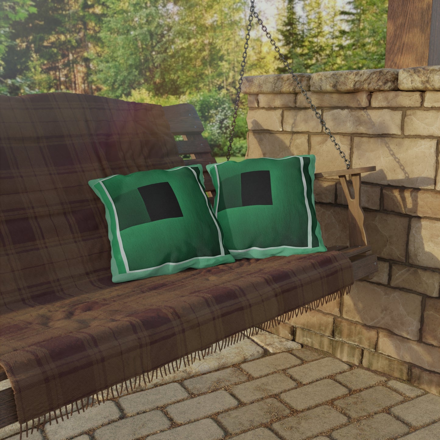 Mint Shadow 16" x 16" Outdoor Pillow