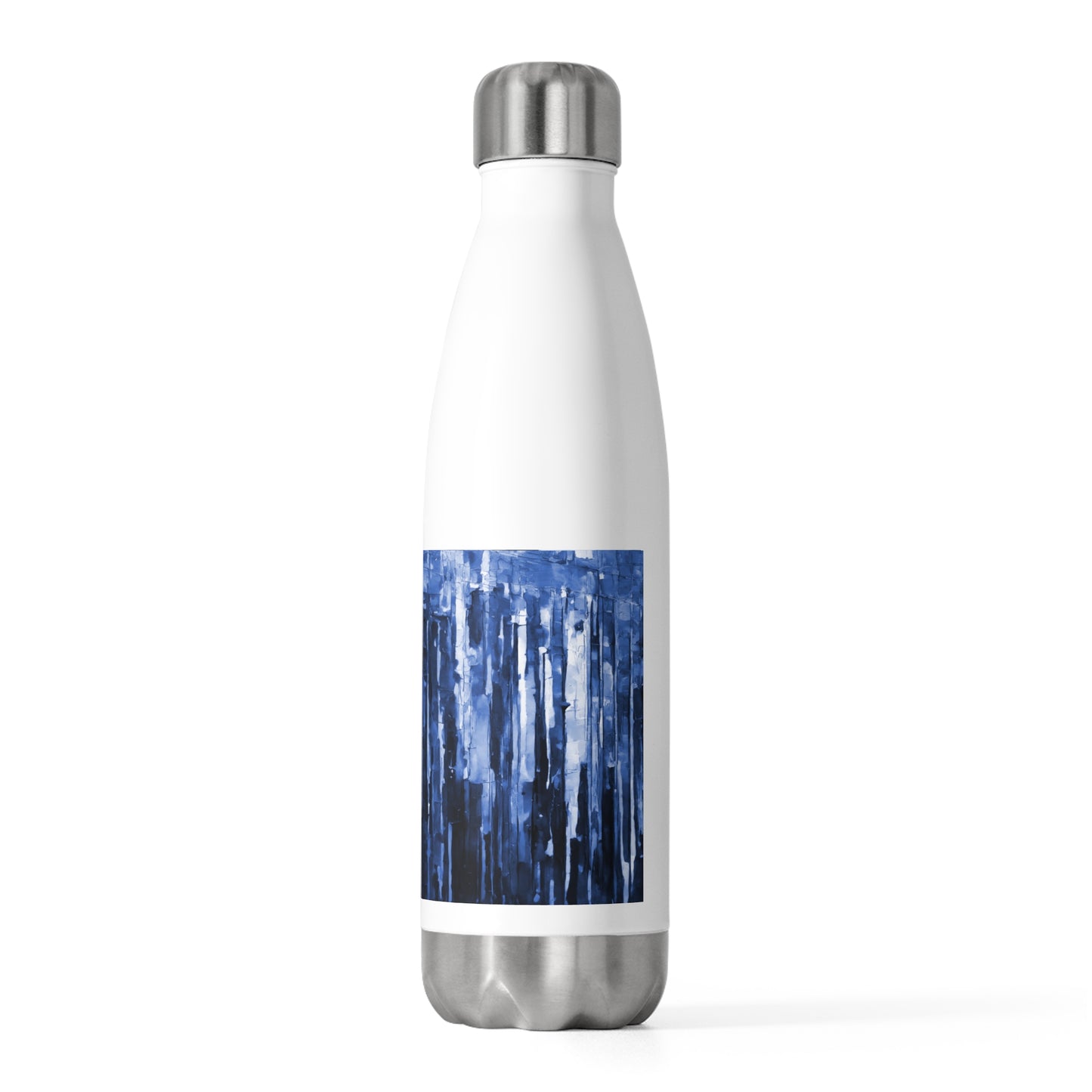 Striped Deep Blue 20oz Insulated Water Bottle
