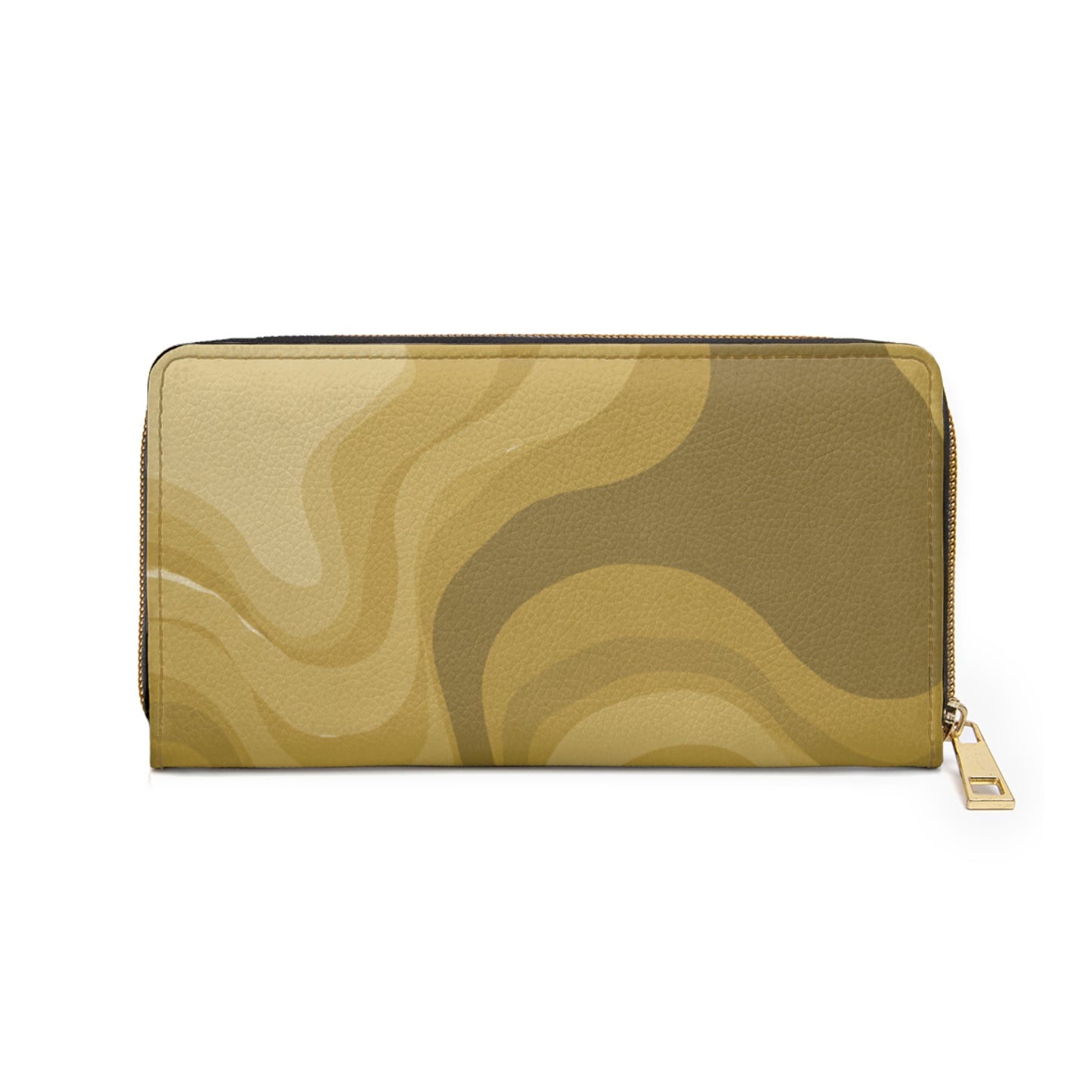 Brown Wavey Elegant Abstract Zipper Wallet - Stylish & Functional Accessory for Everyday Use