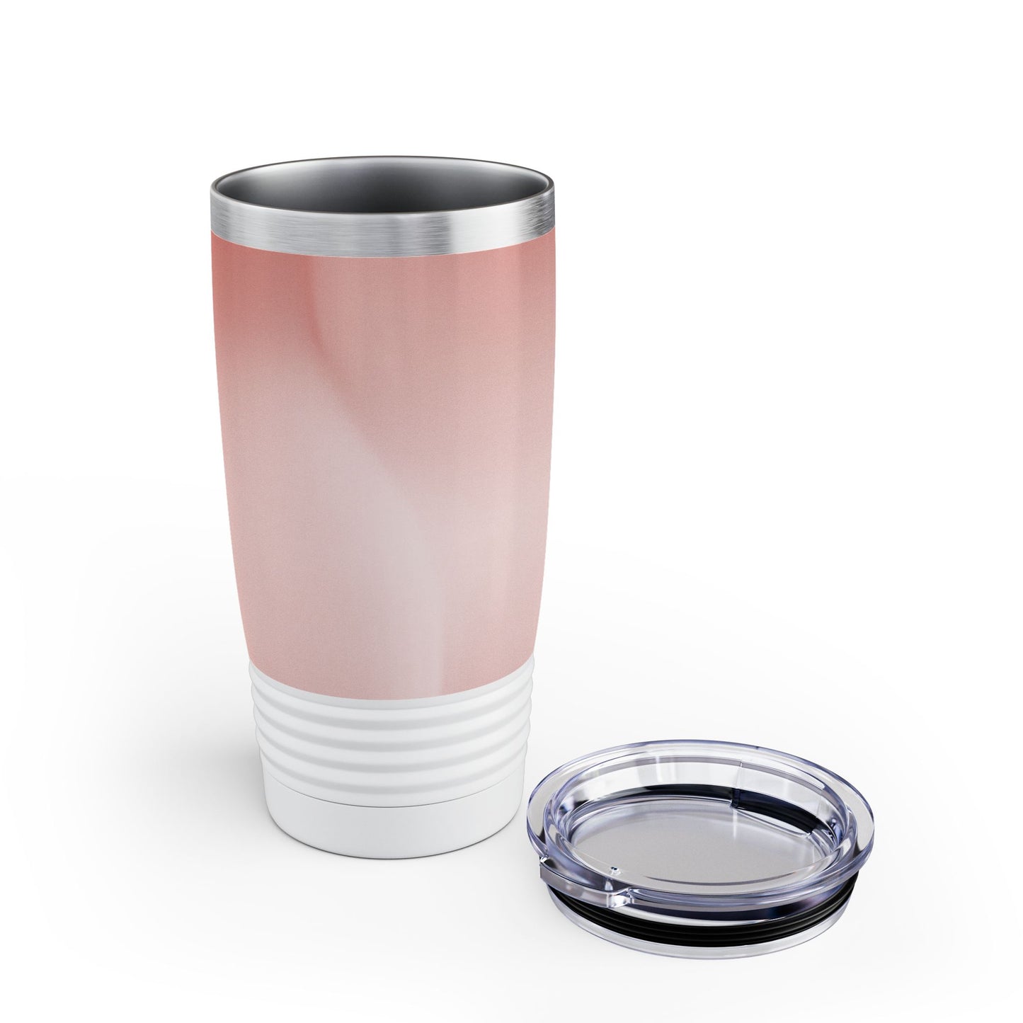 Rose Red Fade Ringneck Tumbler, 20oz in white, steel and black