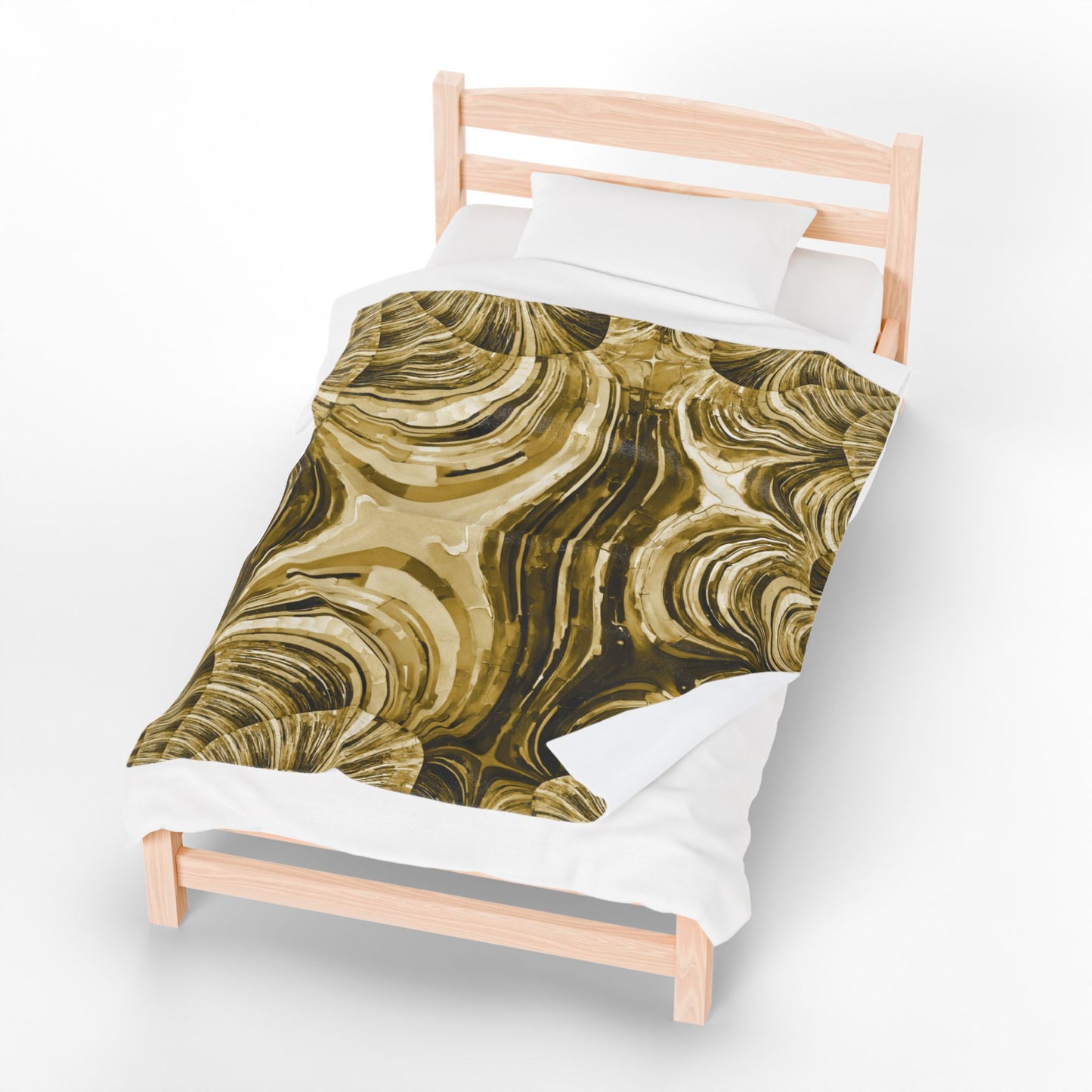 Uzi Spiral Light Brown Velveteen Plush Blanket, 50" x 60"