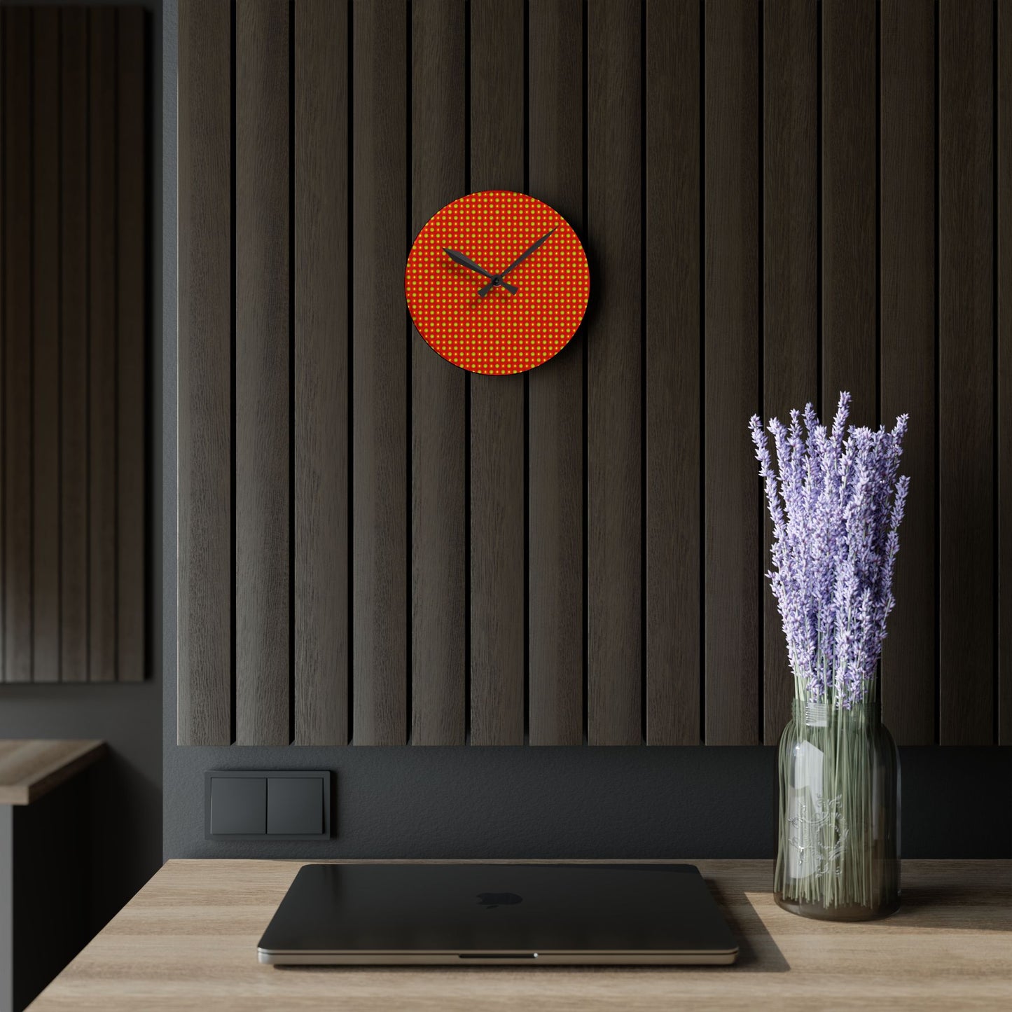 Late Evening Star-crossed Bodies Acrylic Round Wall Clock, 8" x 8"