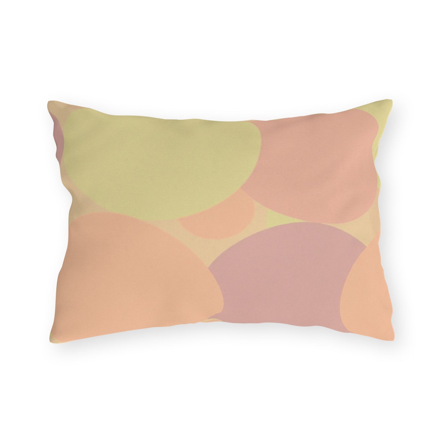 Pastel Hot Peach Patches 20" x 14" Outdoor Pillow